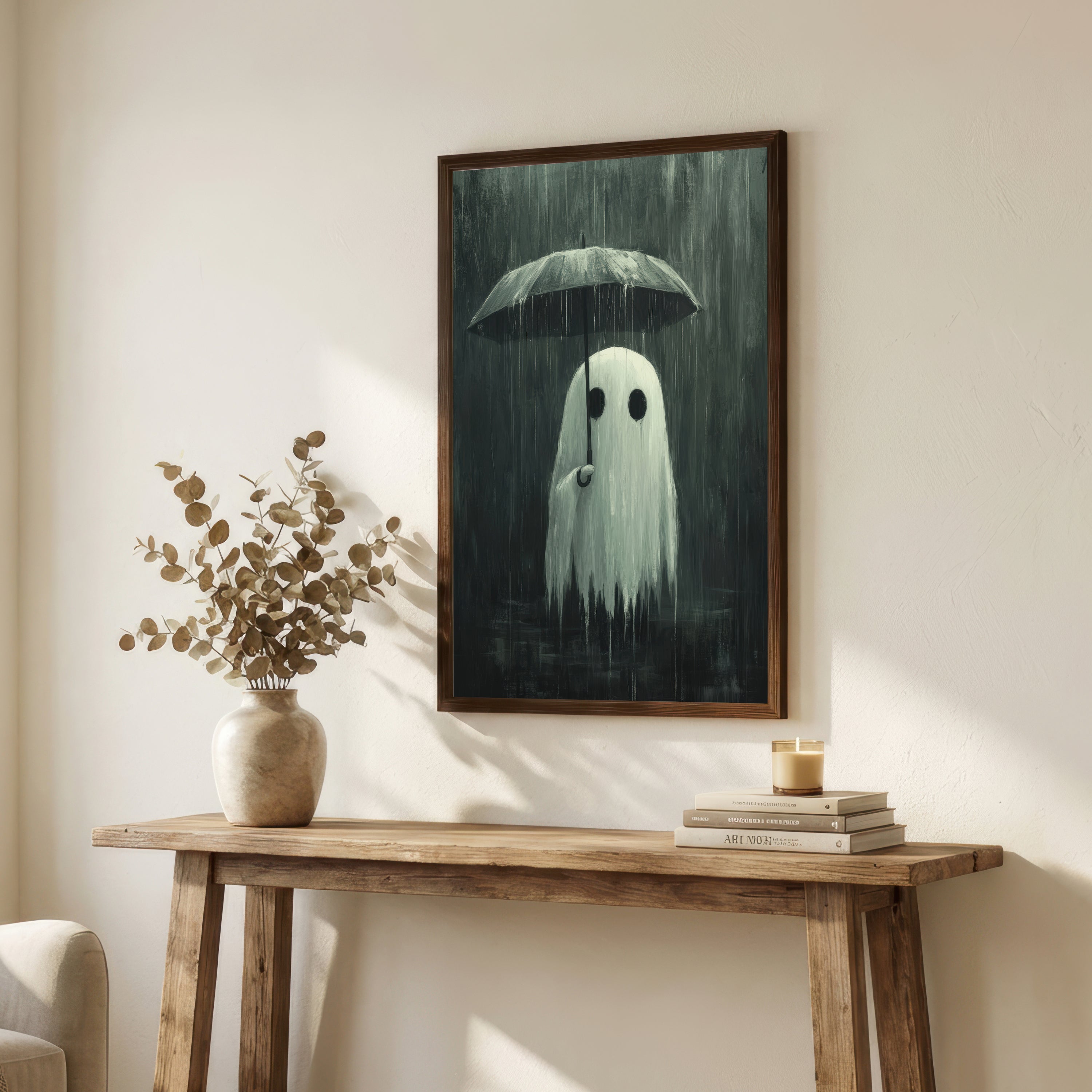 Ghost Under Umbrella Art Print