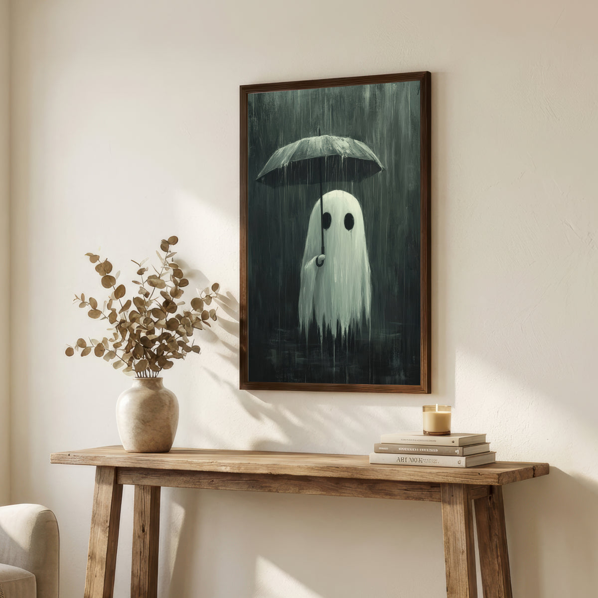 Ghost Under Umbrella Art Print