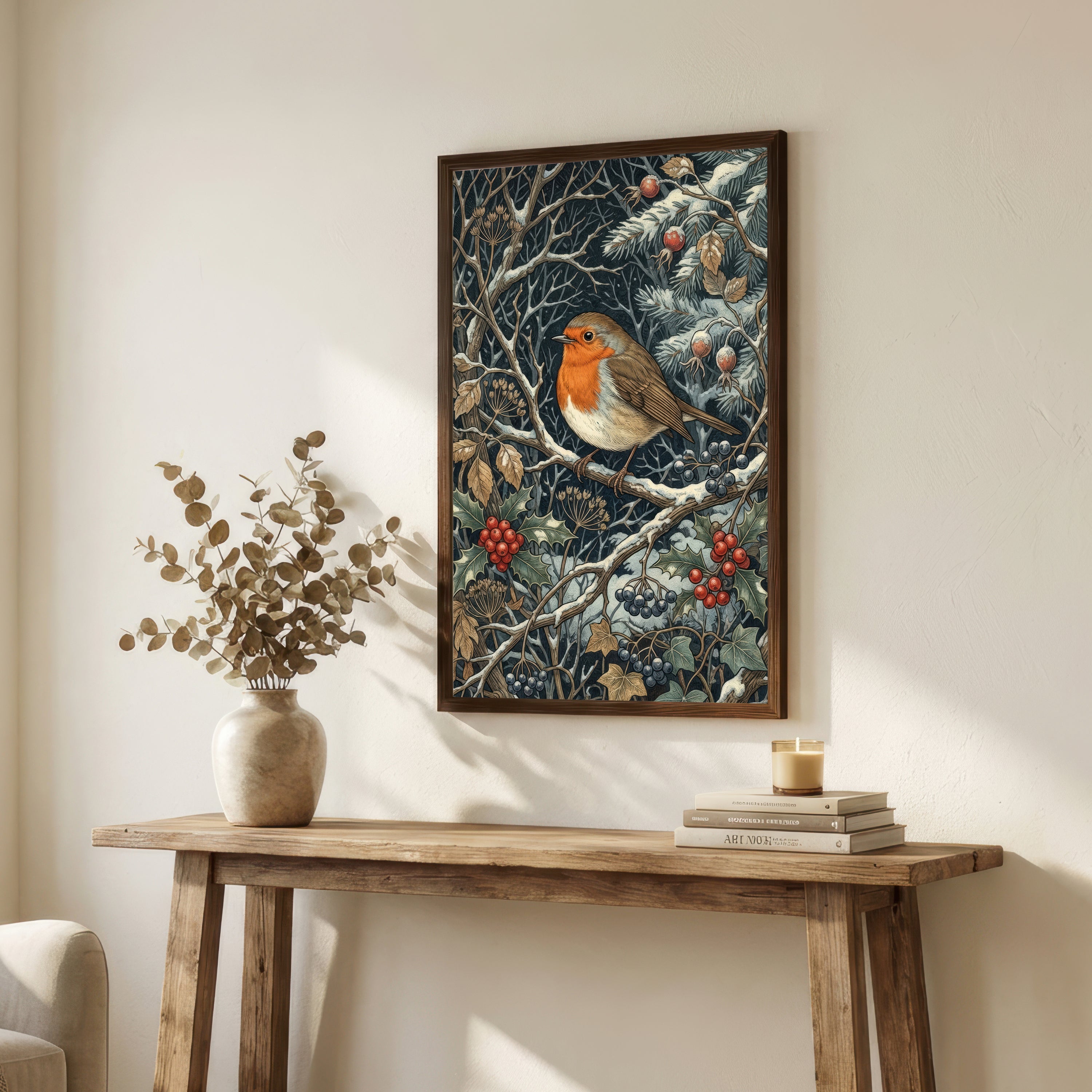 Robin Botanical Art Print