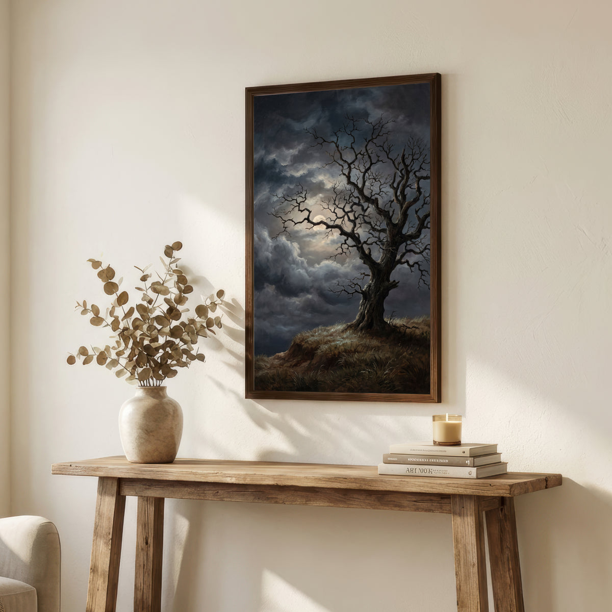 Moonlit Gnarled Tree Art Print