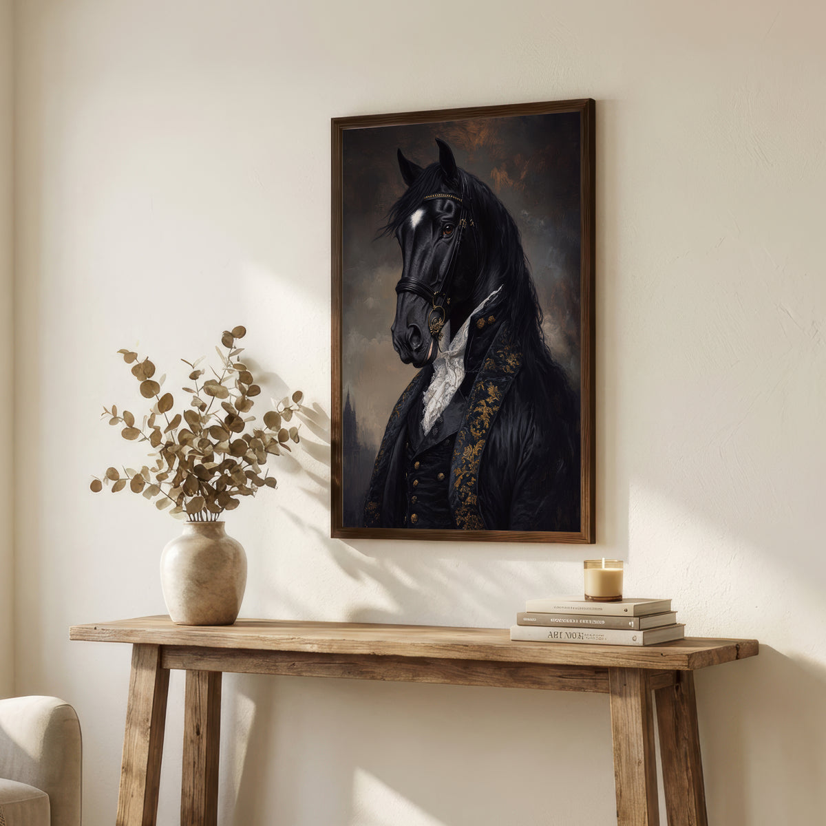 Gothic Black Horse Art Print