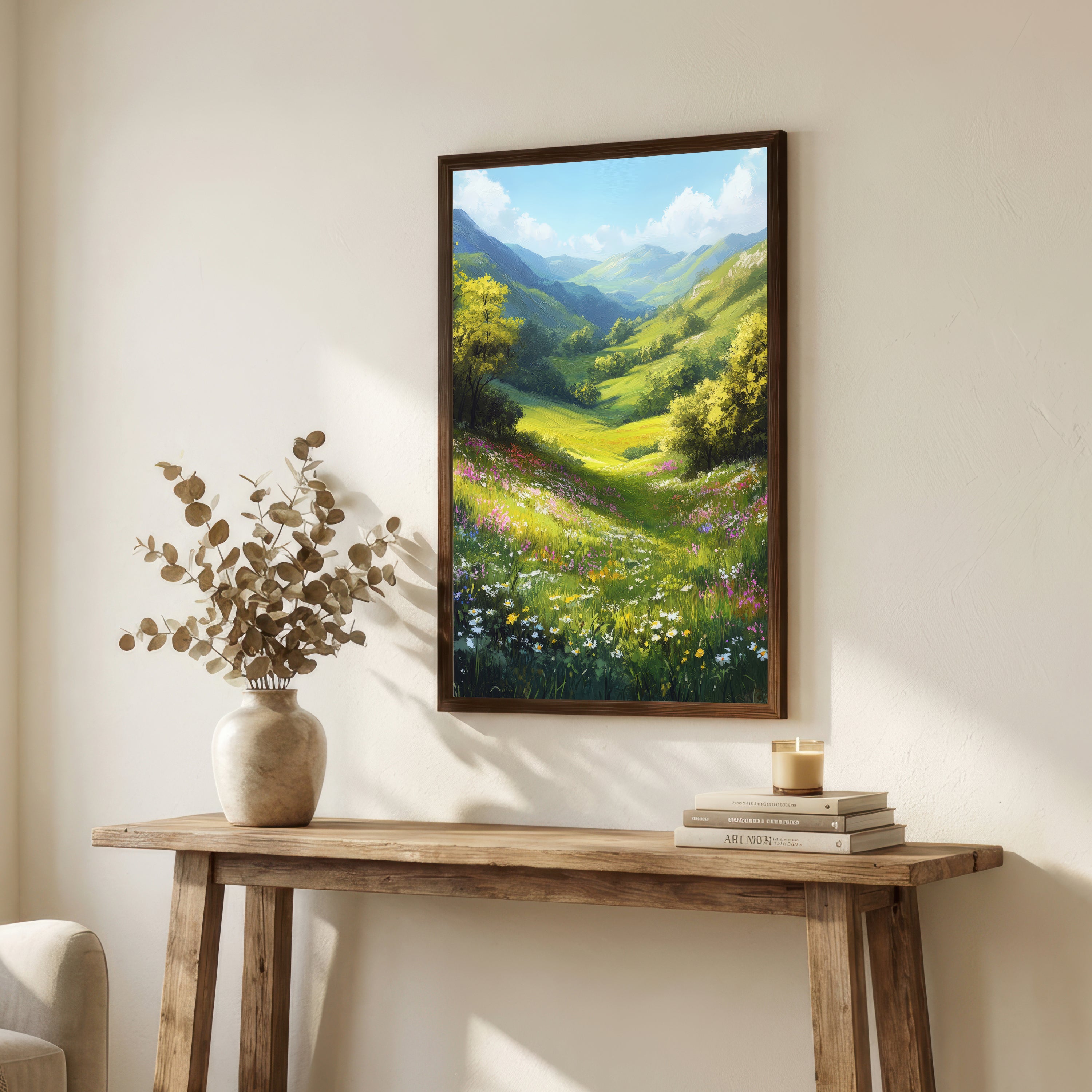 Wildflower Mountain Valley Art Print
