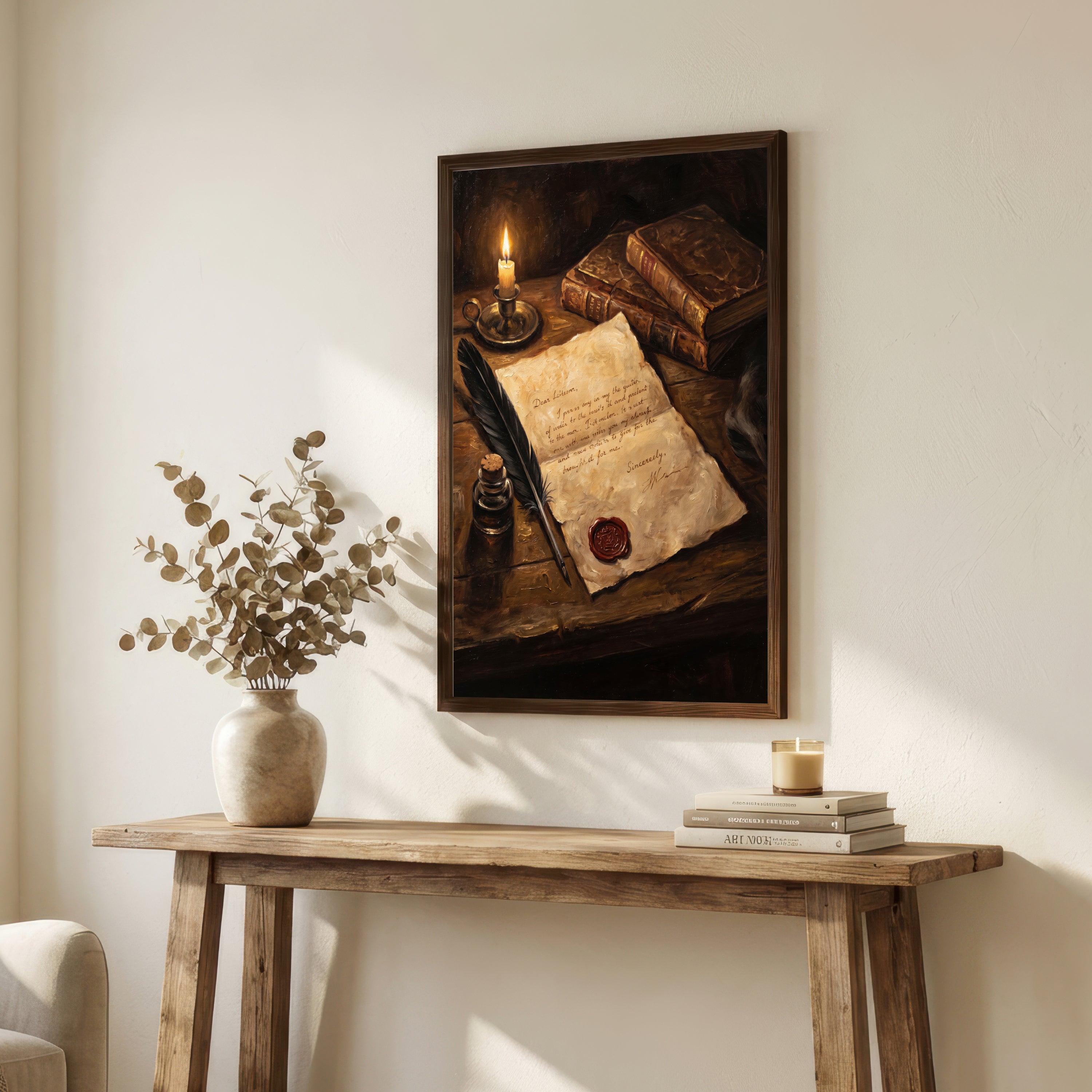 Dark Academia Letter Writing Art Print