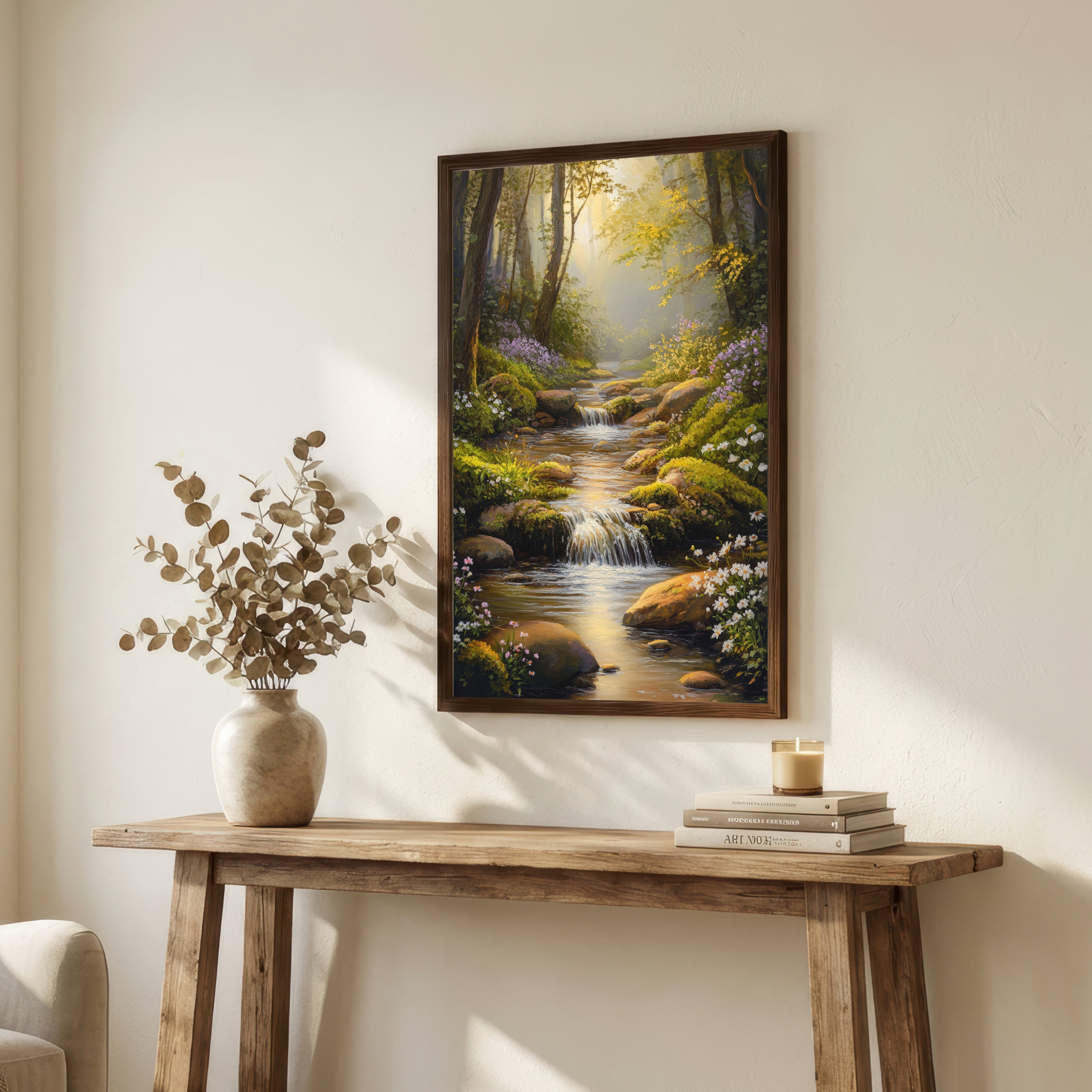 Enchanted Forest Waterfall Art Print
