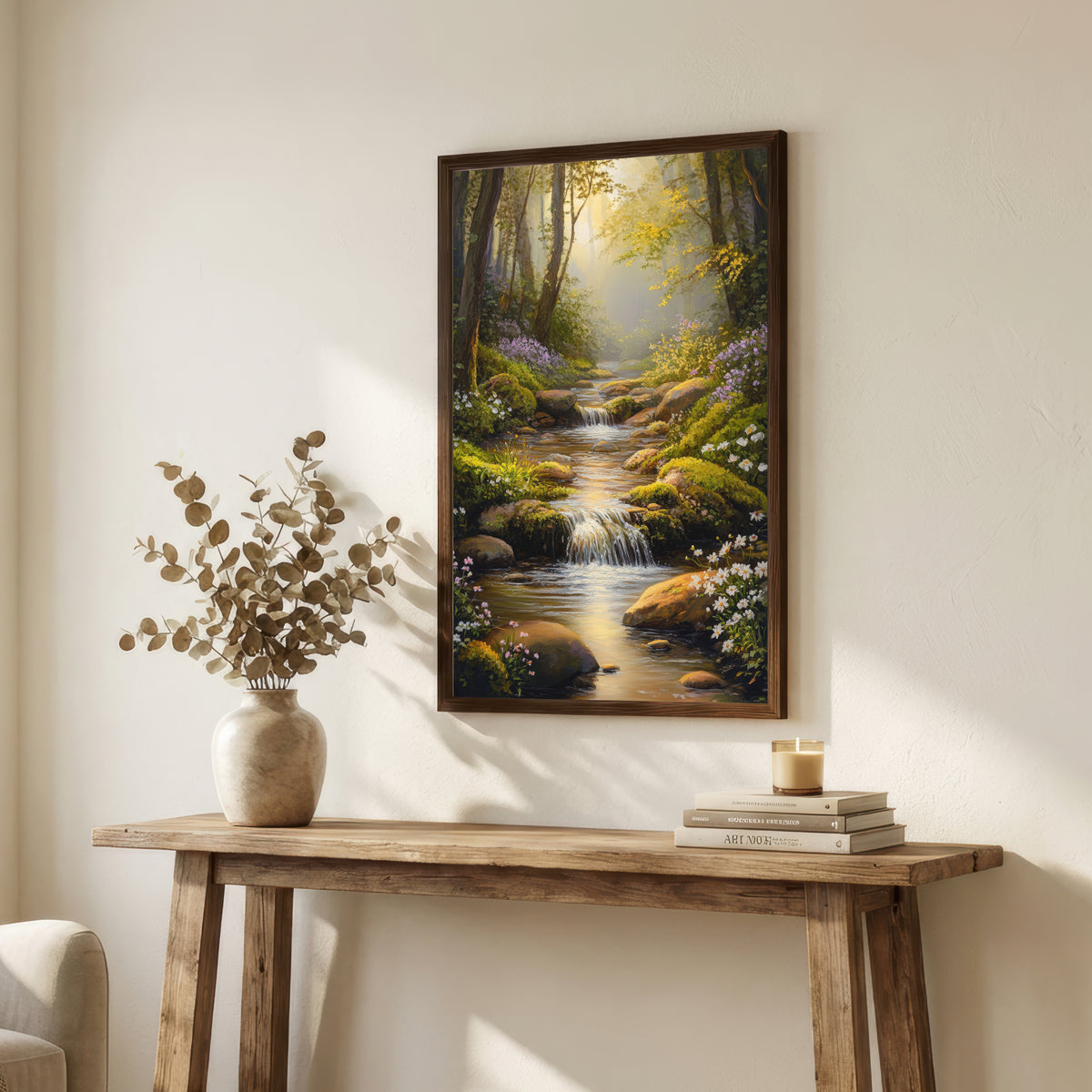 Enchanted Forest Waterfall Art Print