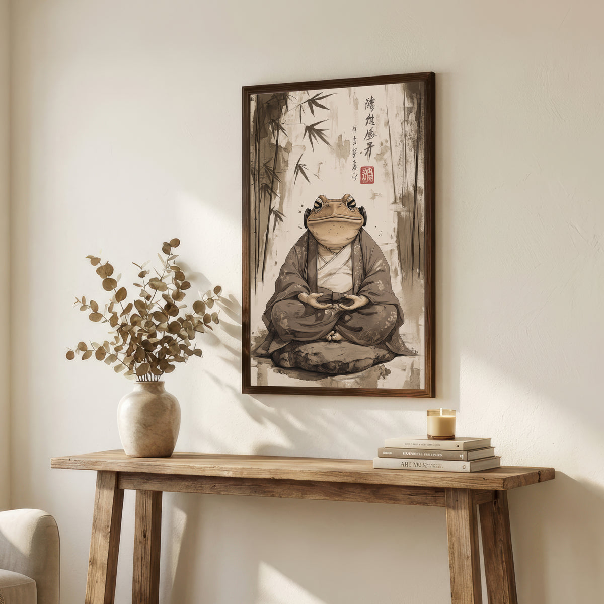 Japanese Frog Ink Art Print