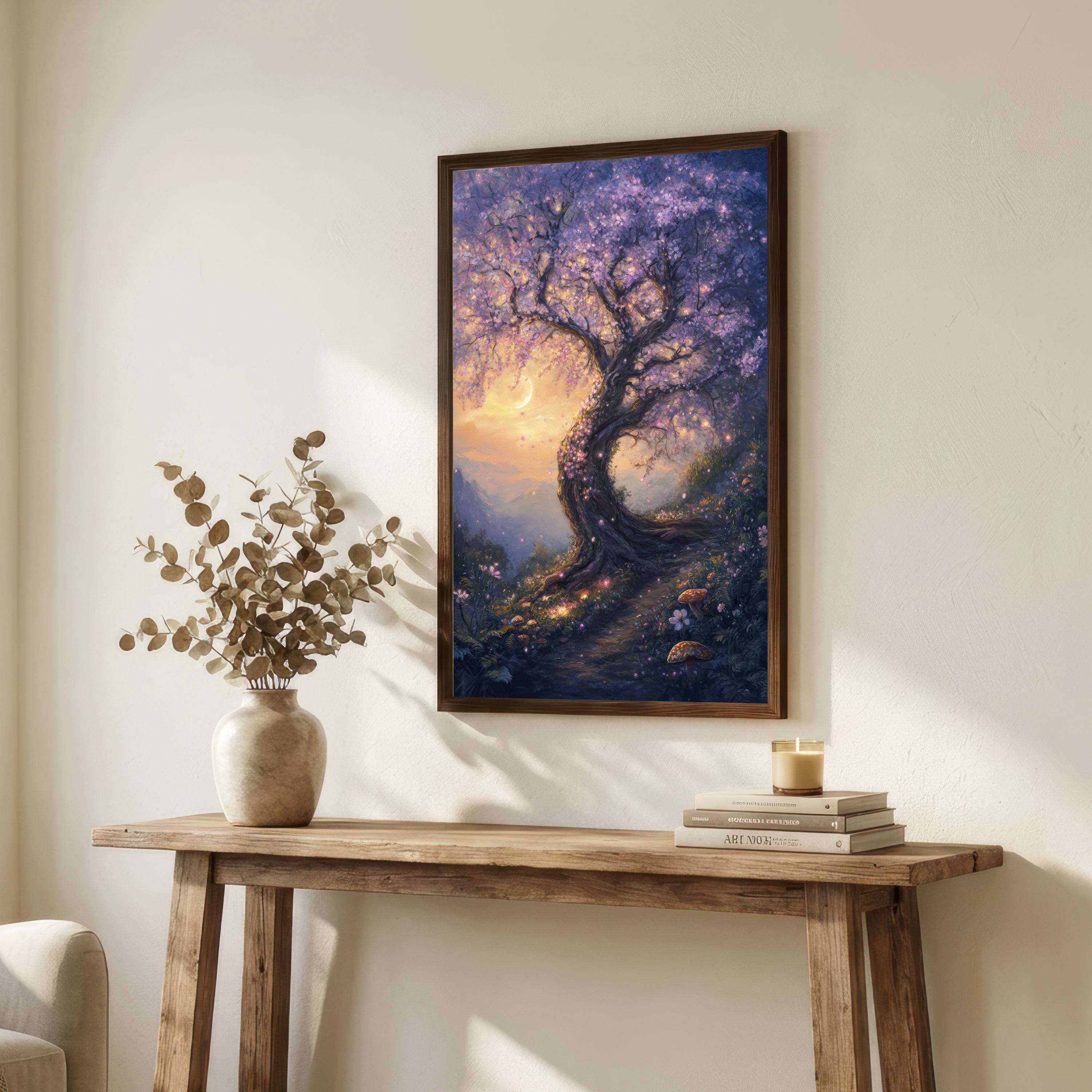 Moonlit Blossom Tree Art Print