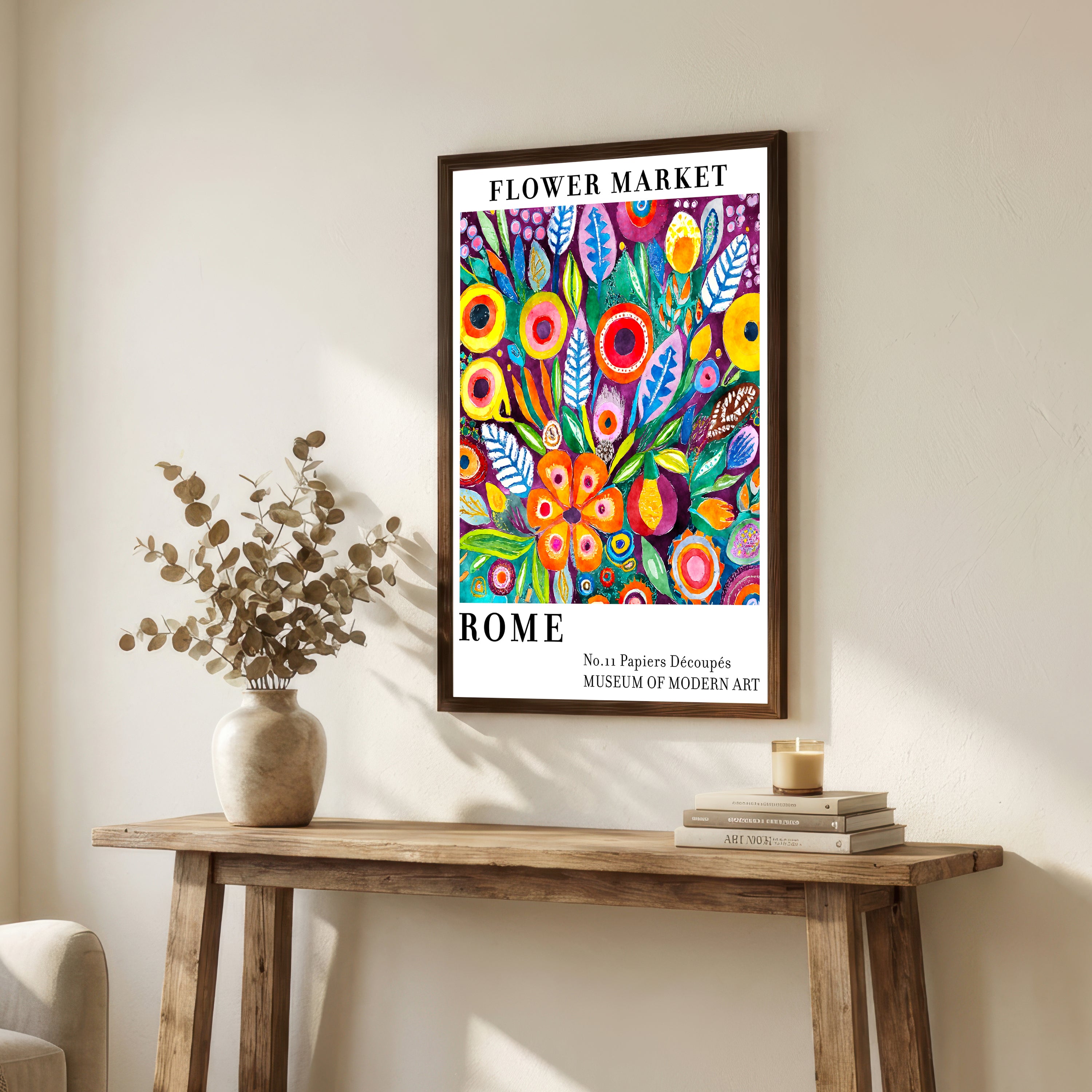 Colorful Flower Market Collage Art Print
