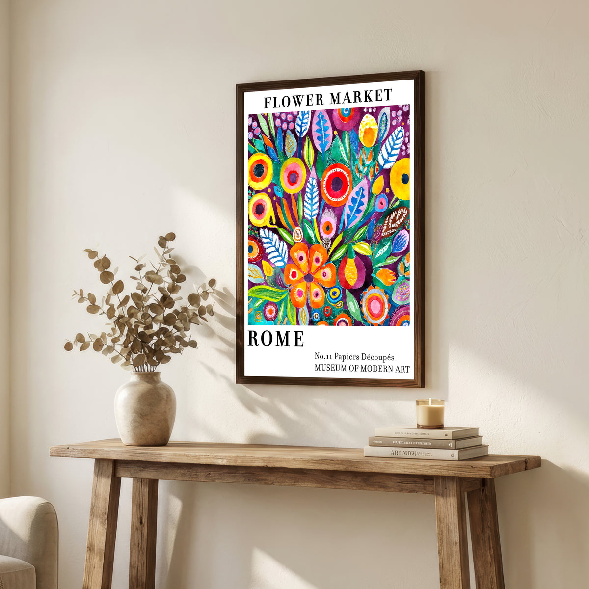 Colorful Flower Market Collage Art Print