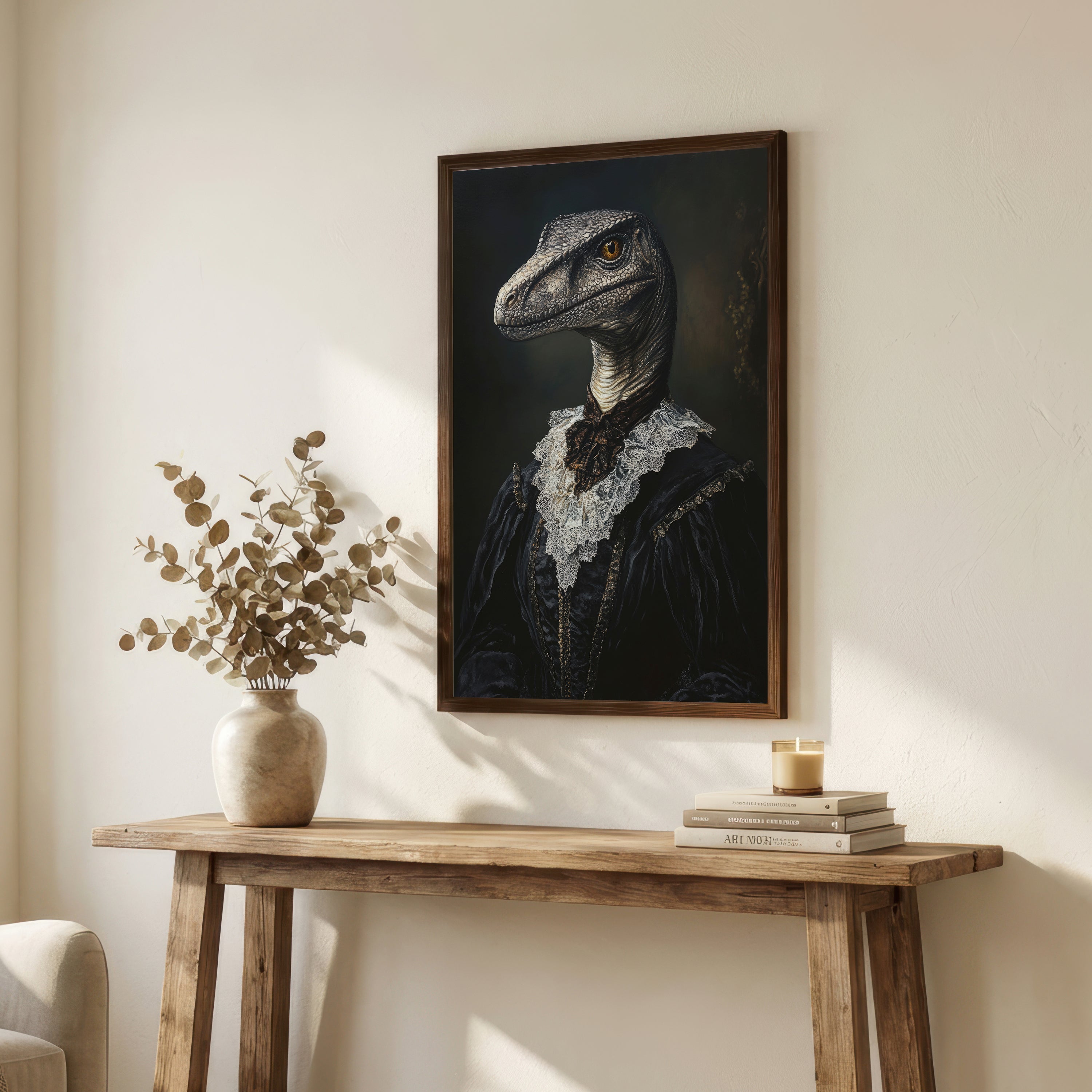 Gothic Dinosaur Portrait Art Print