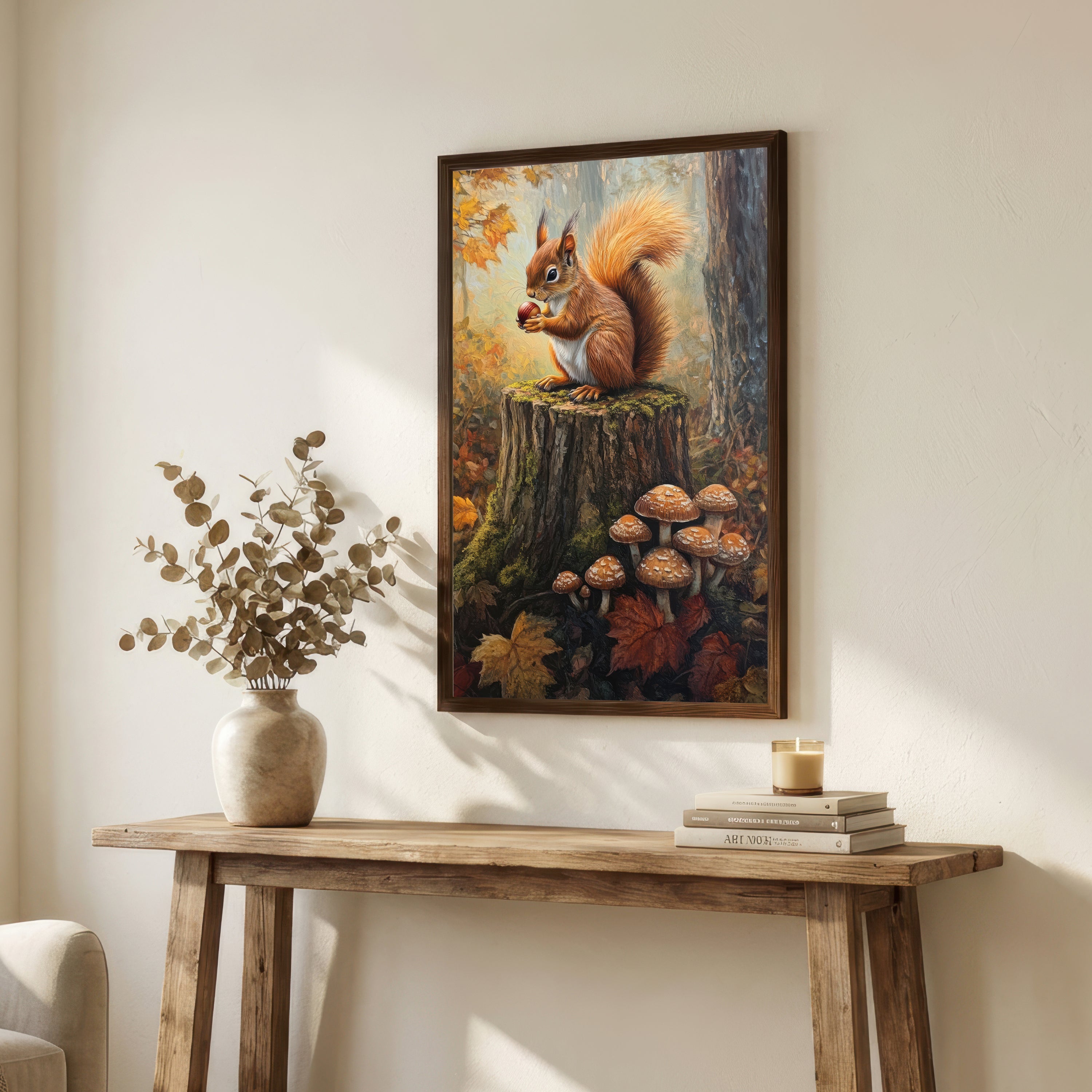 Autumn Squirrel Woodland Art Print