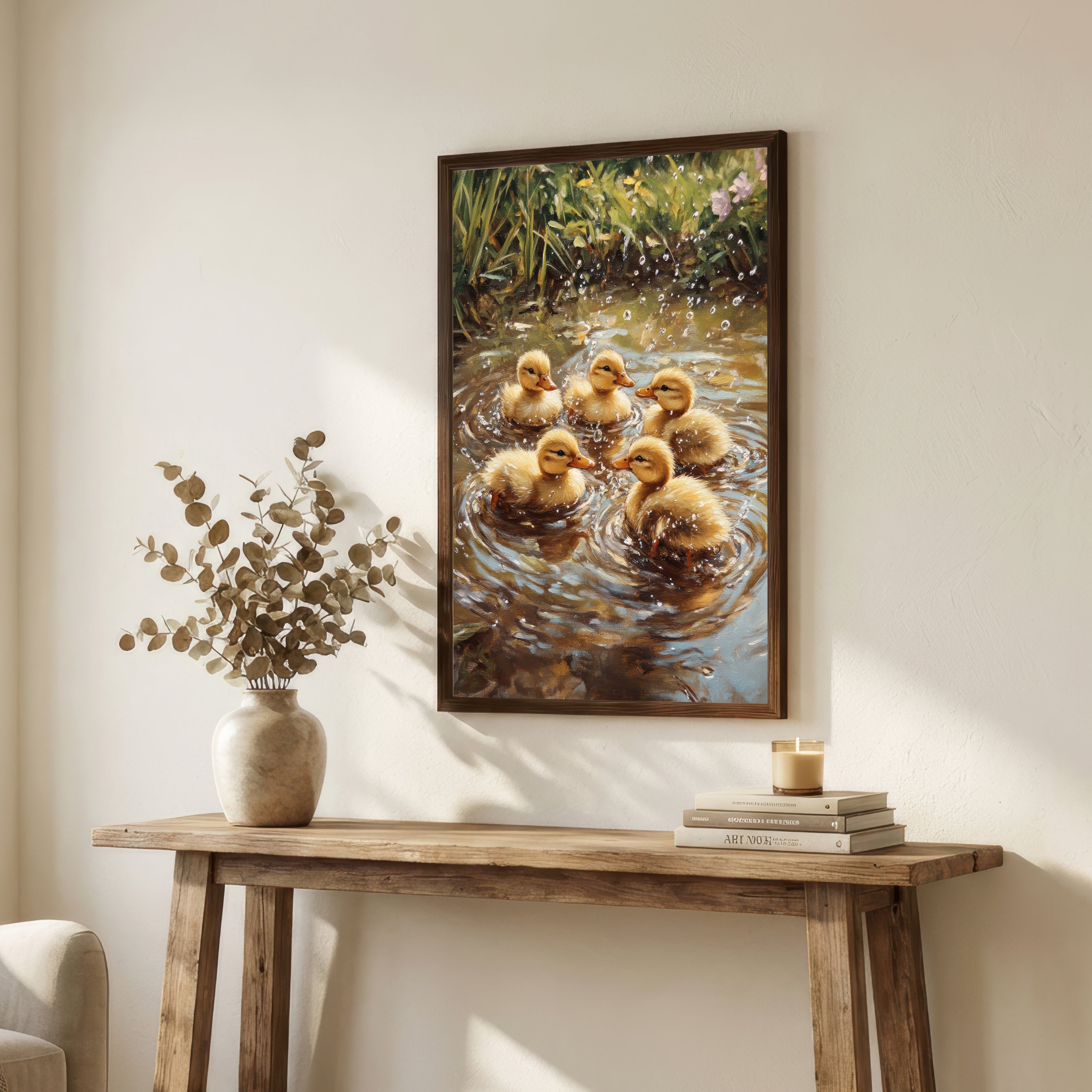 Duckling Pond Art Print