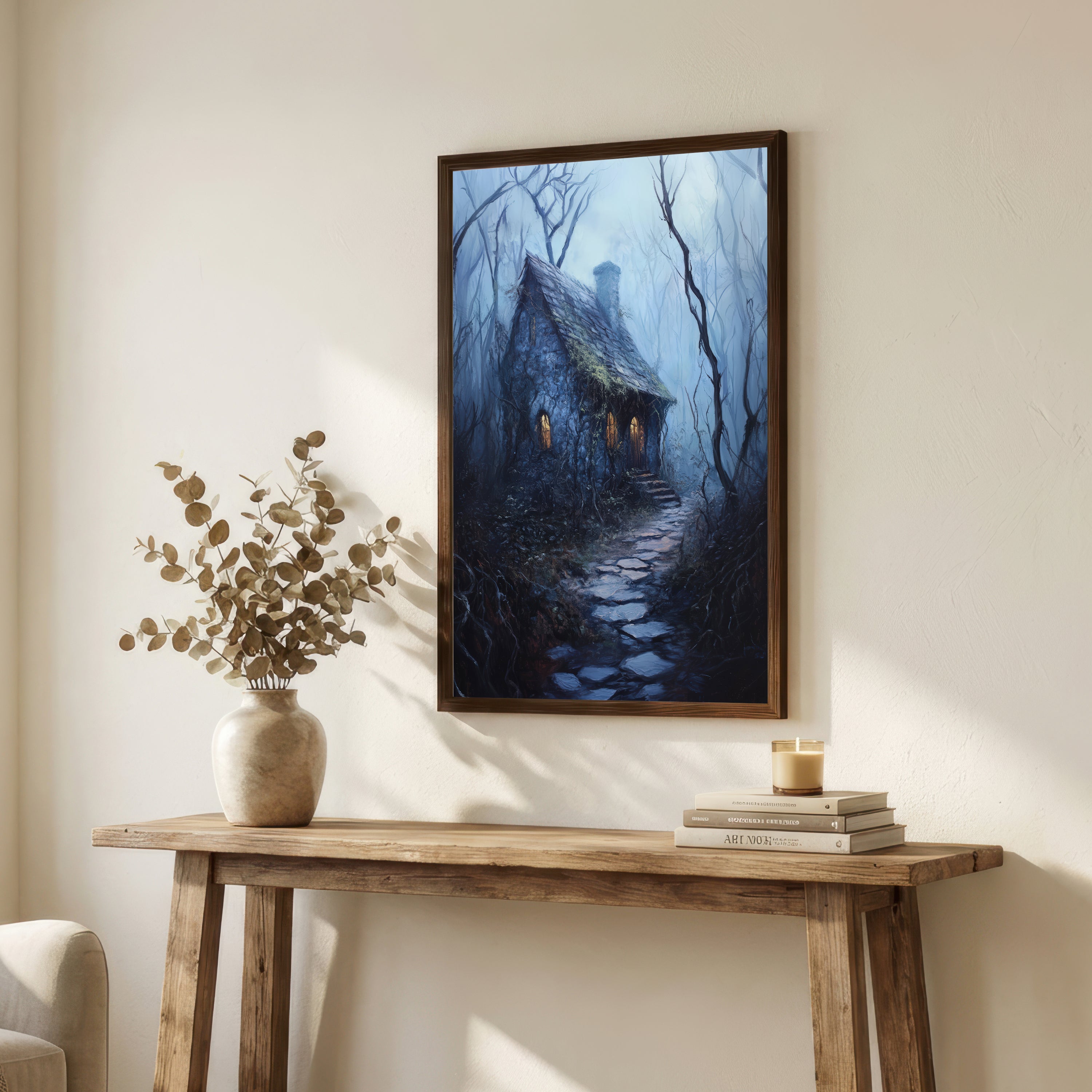 Enchanted Forest Cottage Art Print
