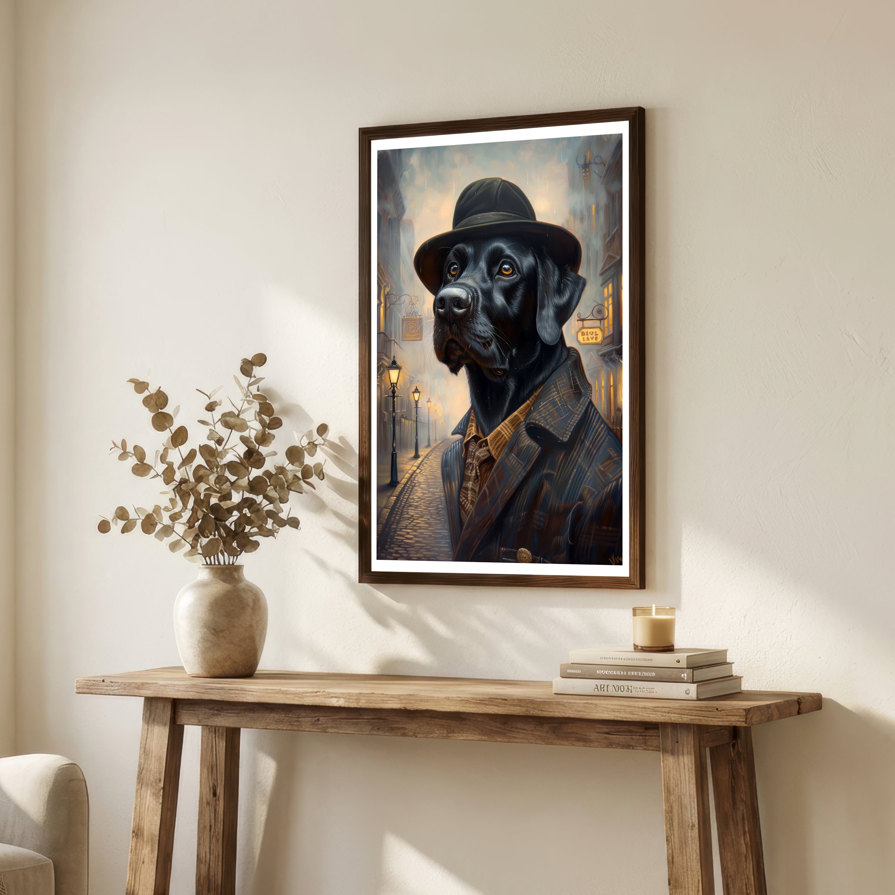 Noir Black Dog Art Print