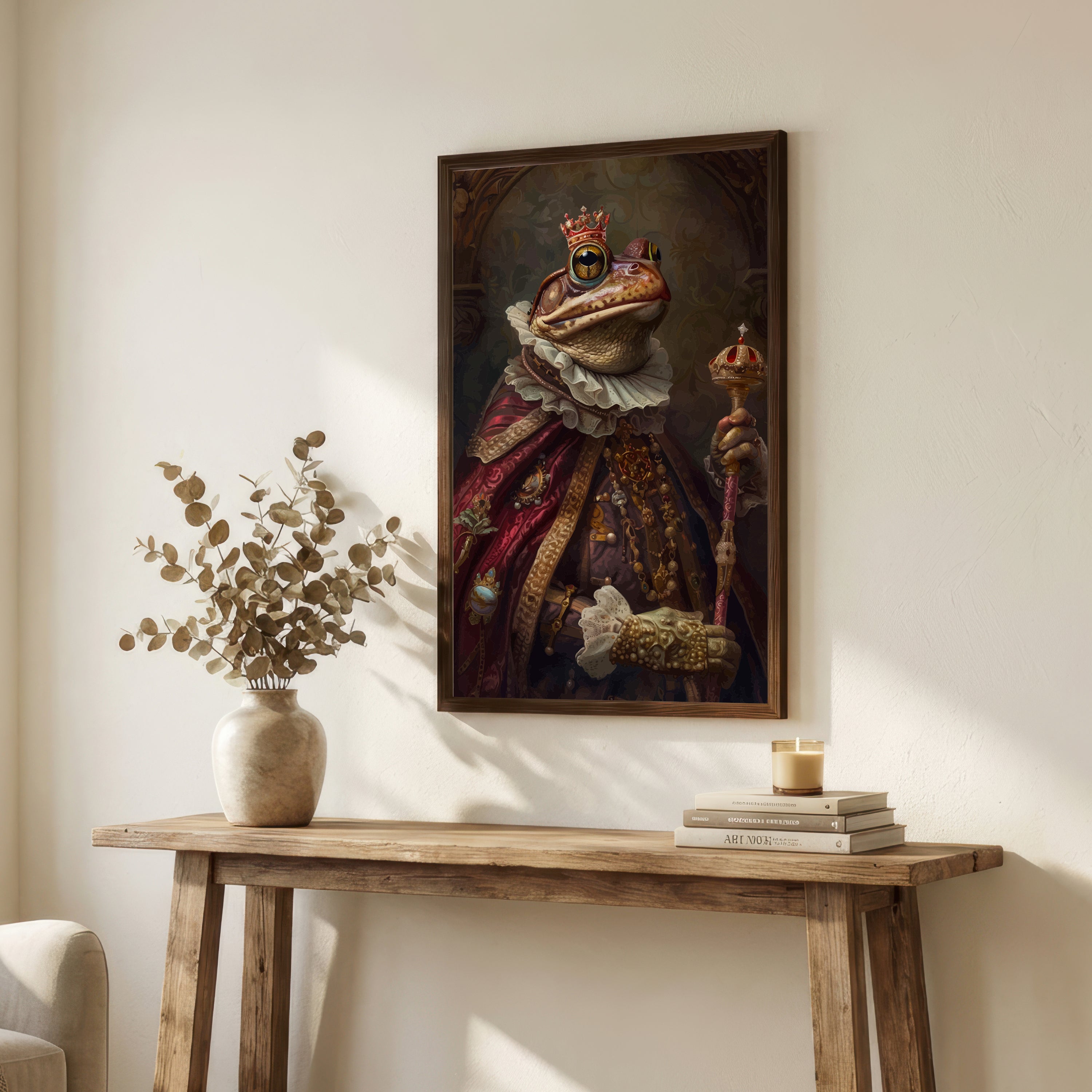 Regal Frog King Art Print
