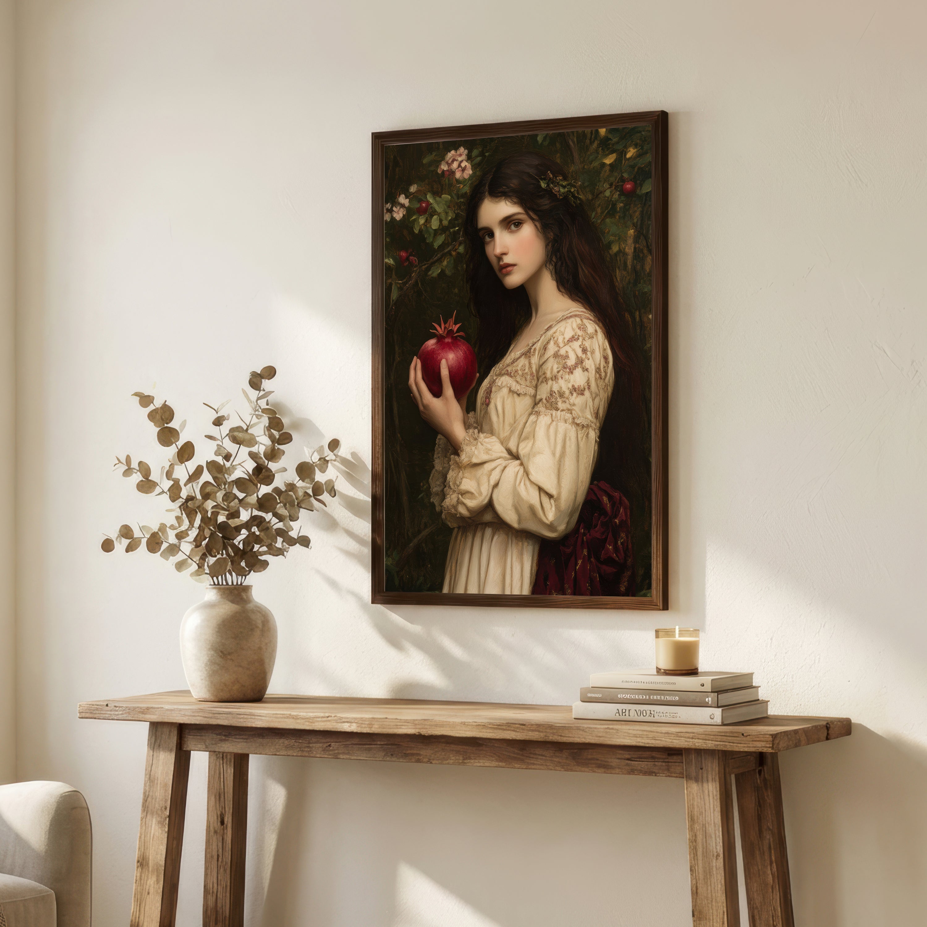 Pre-Raphaelite Woman with Pomegranate Art Print