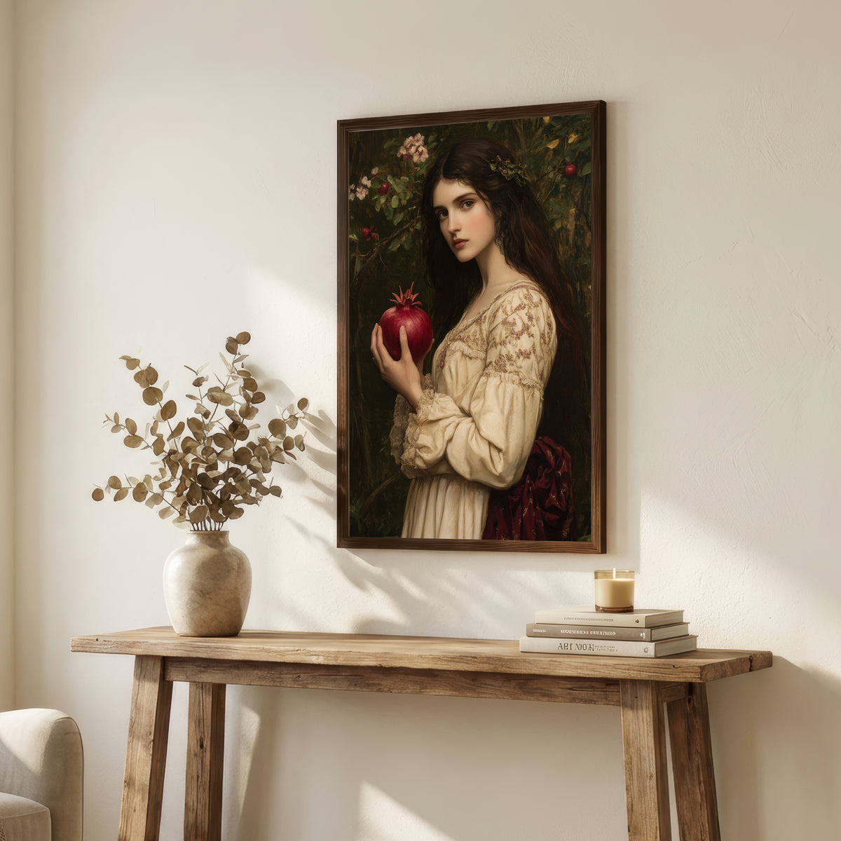 Pre-Raphaelite Woman with Pomegranate Art Print