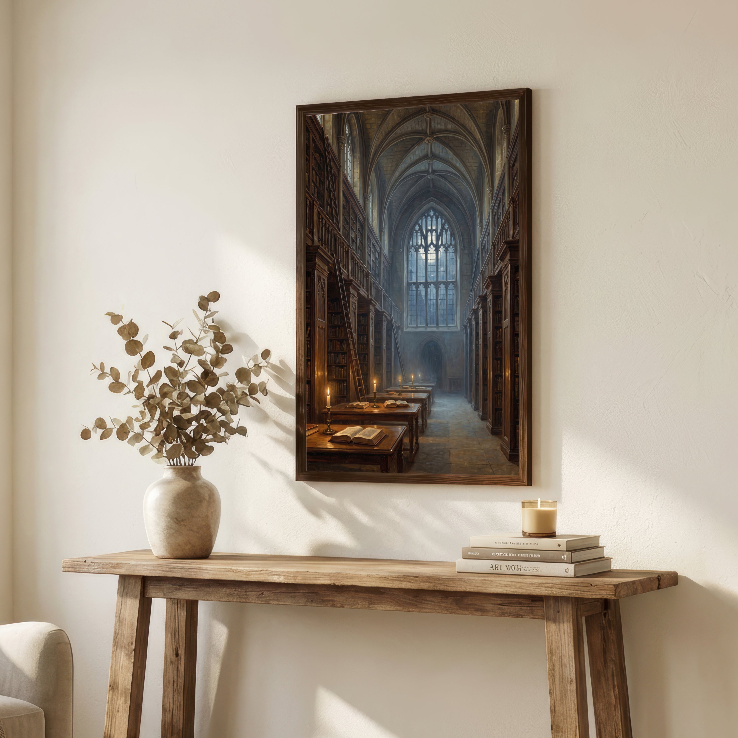 Gothic Library Dark Academia Art Print