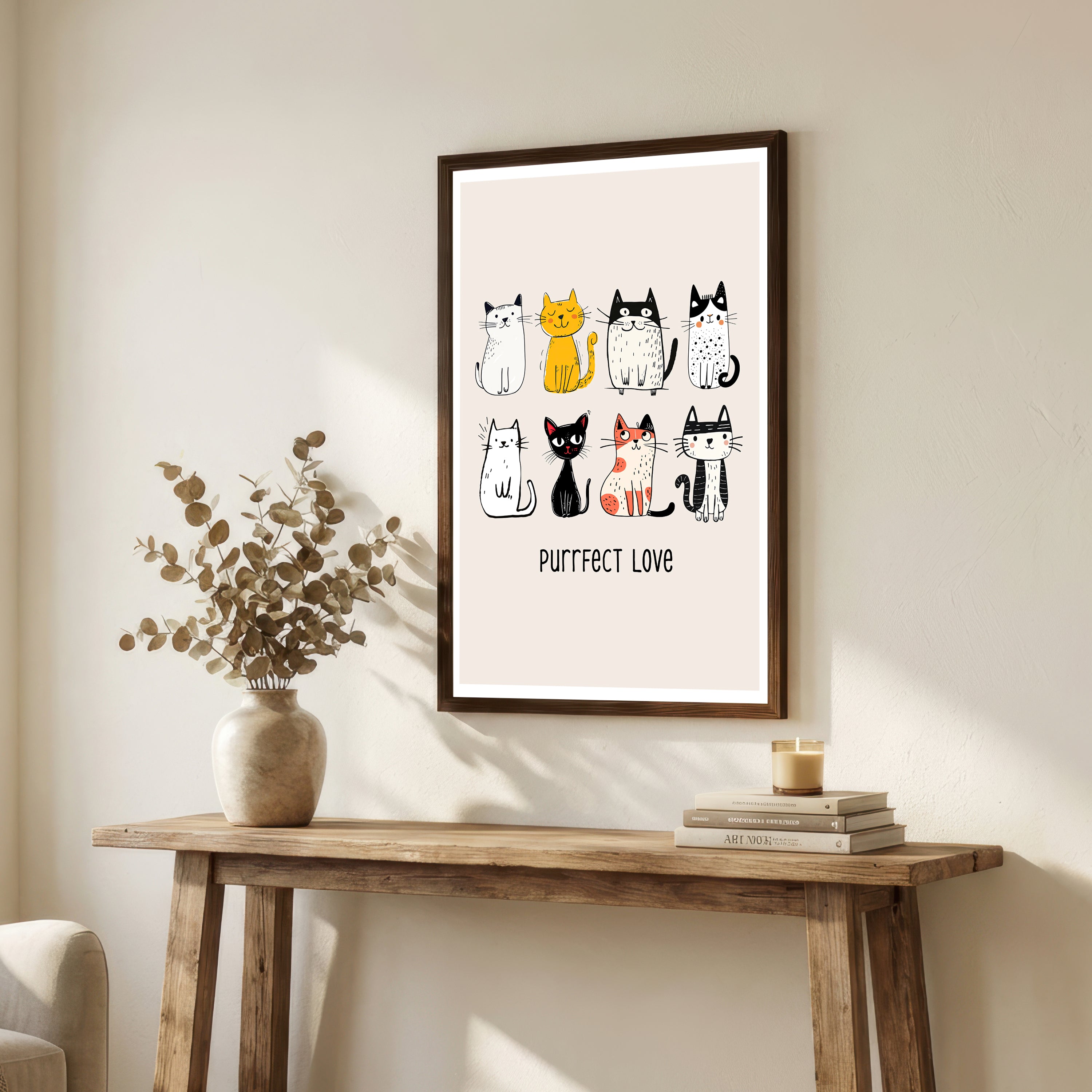 Purrfect Love Cat Art Print