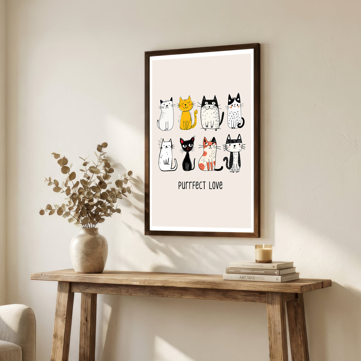 Purrfect Love Cat Art Print