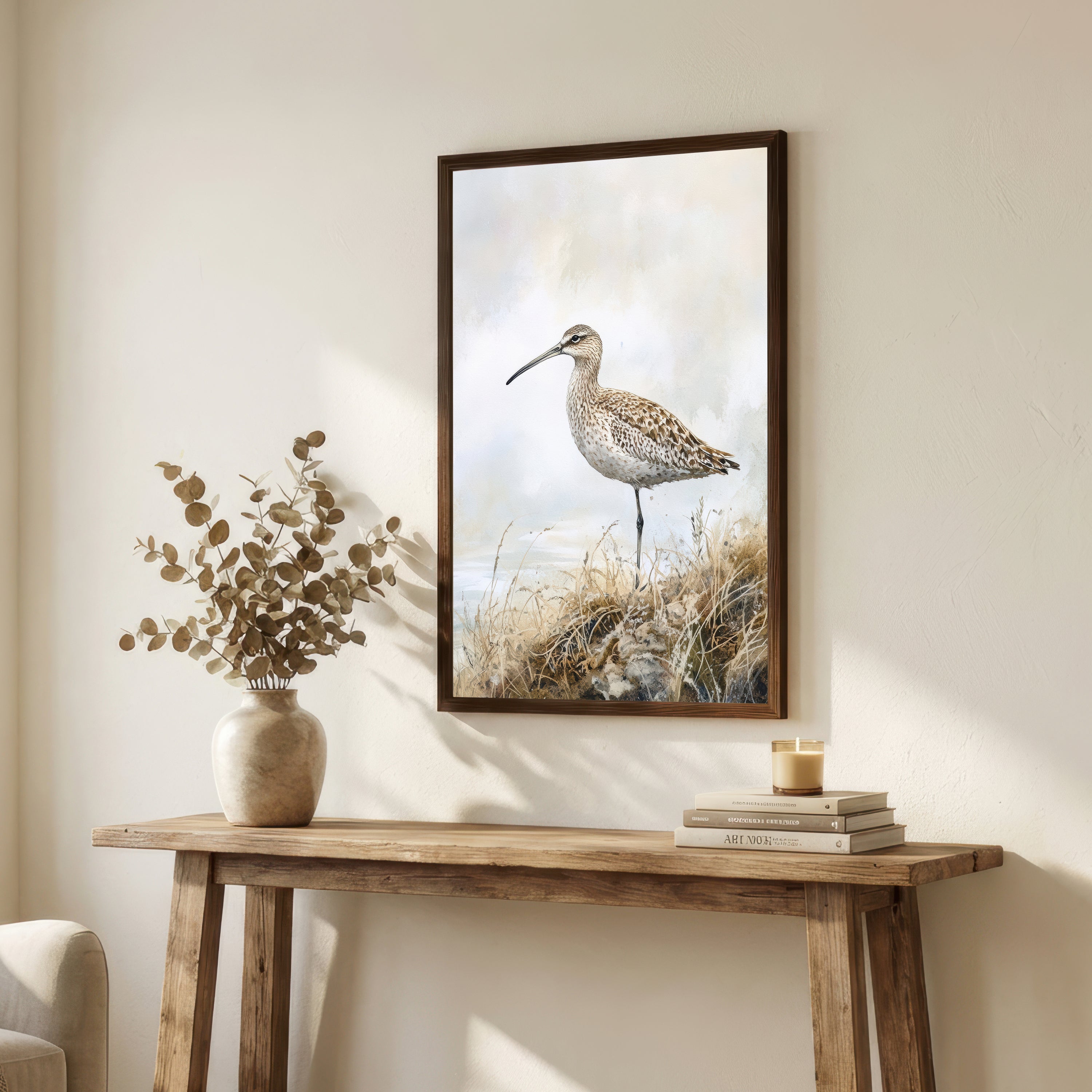 Curlew Coastal Watercolour Art Print