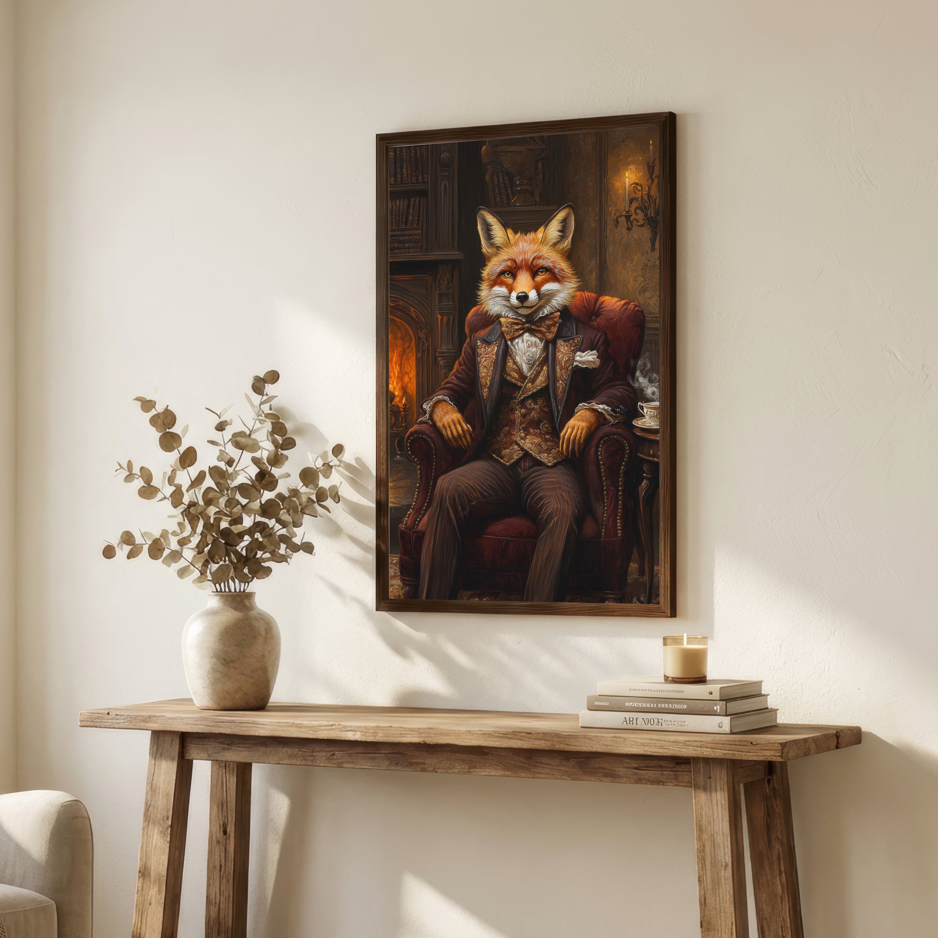 Dapper Fox Dark Academia Art Print