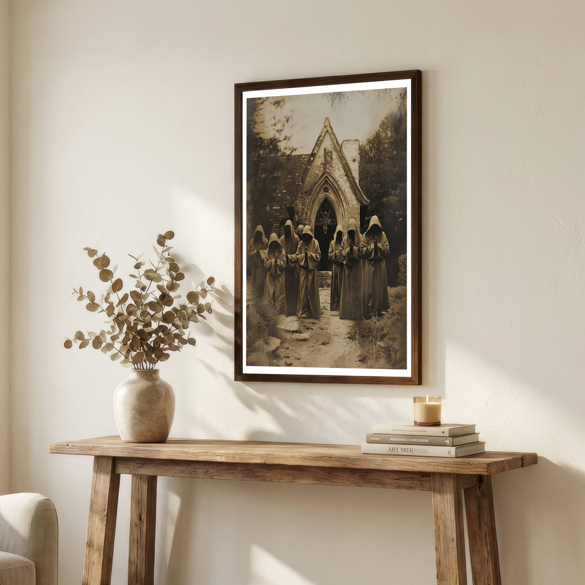 Hooded Figures Gothic Church Art Print