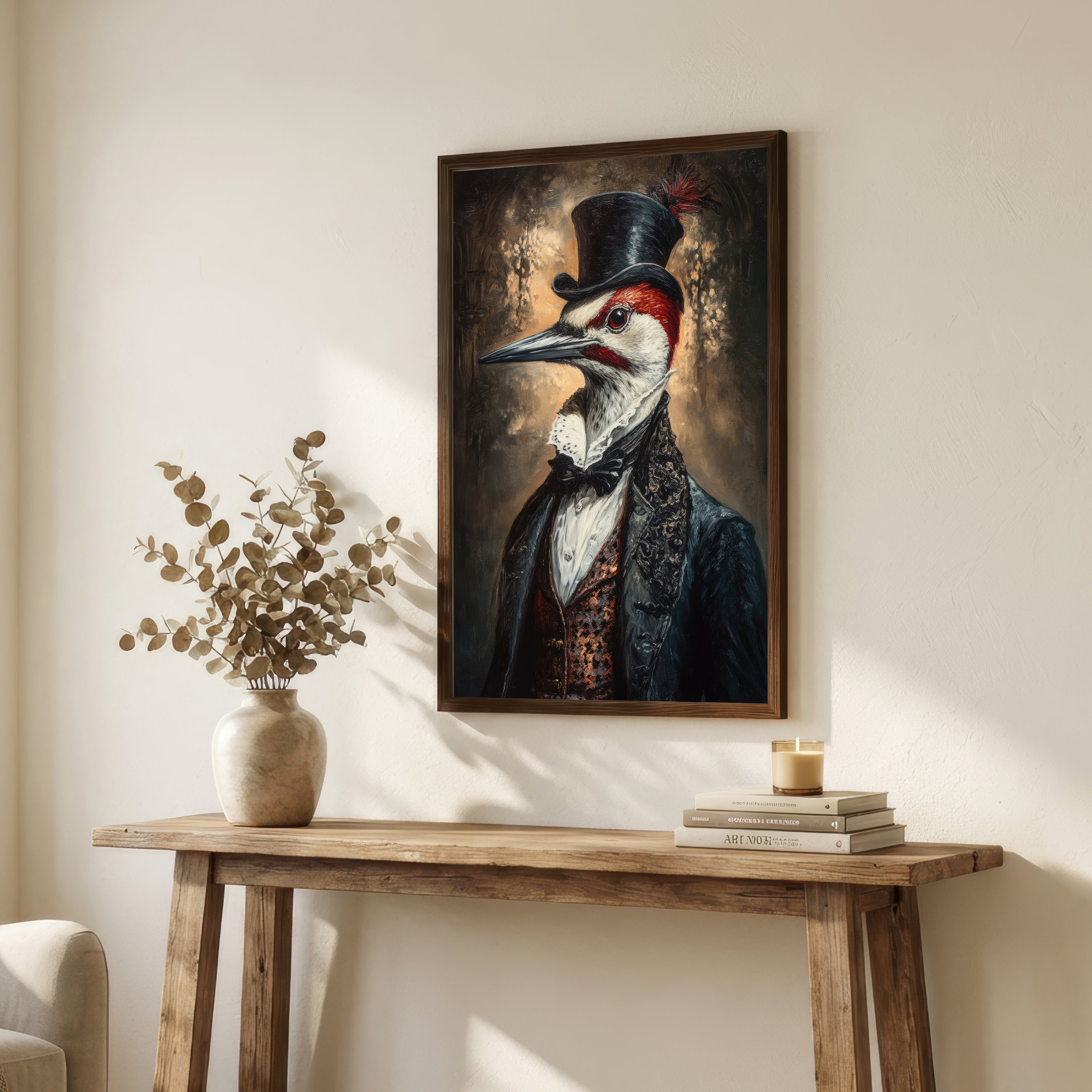 Dapper Woodpecker Gothic Art Print