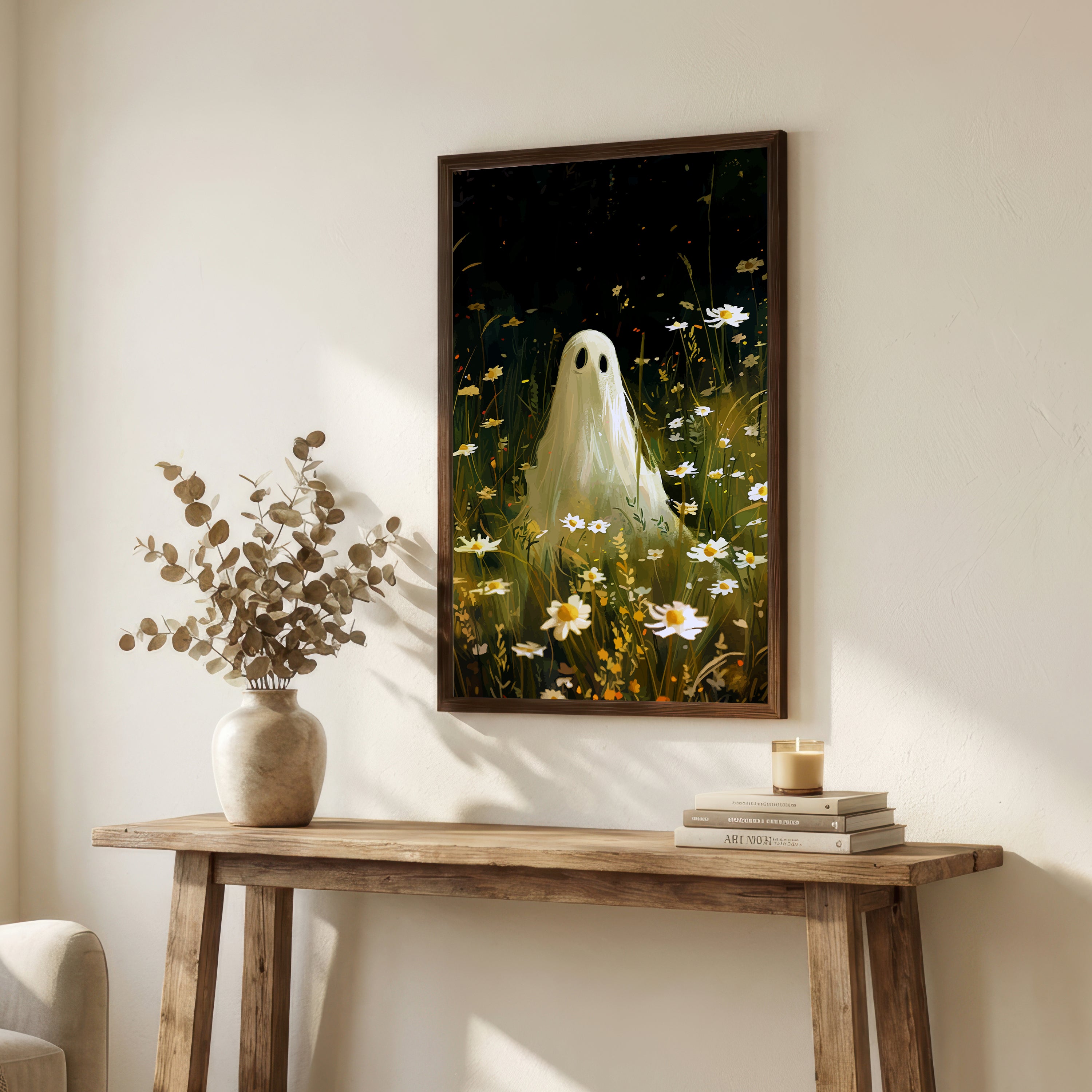 Ghost in a Daisy Meadow Art Print