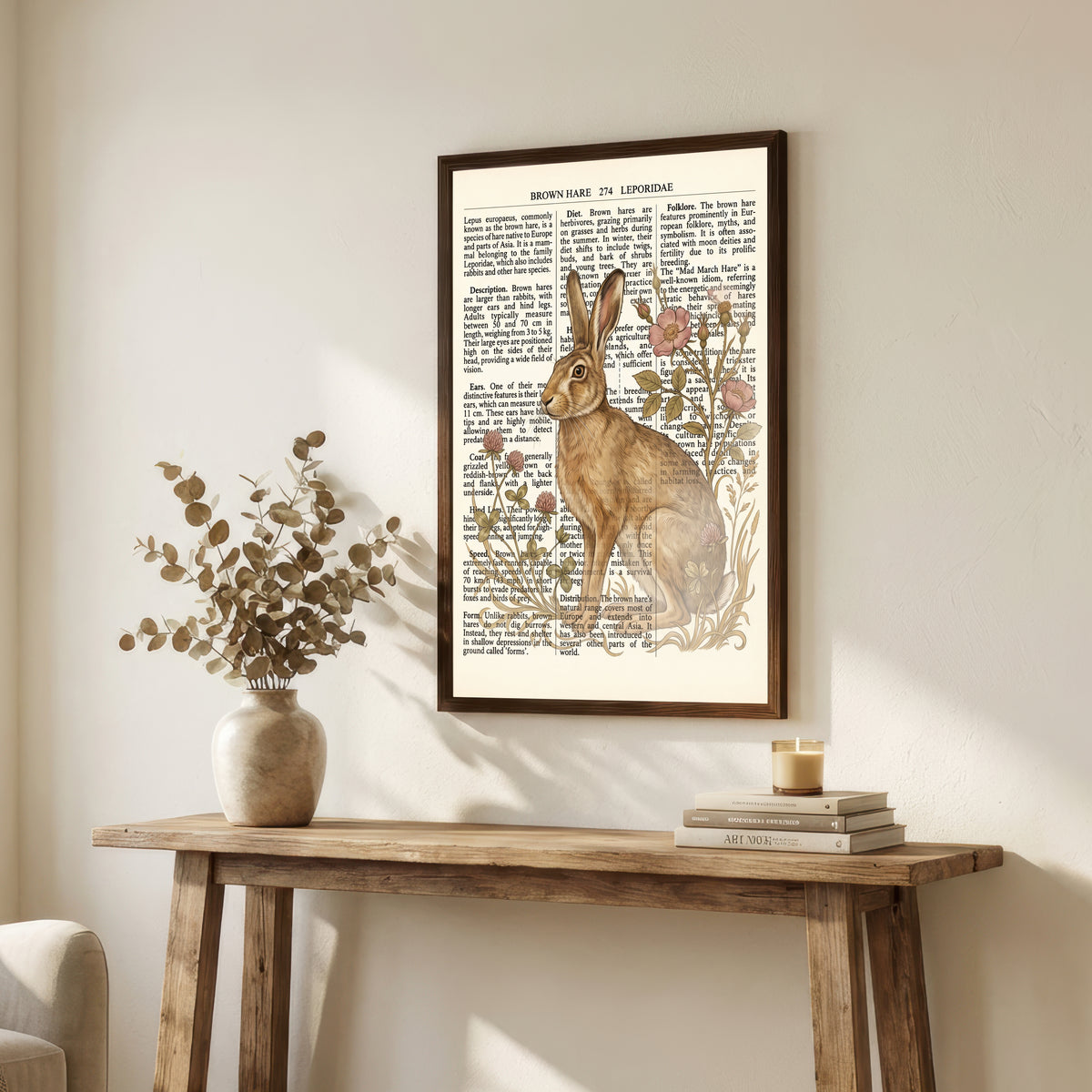 Brown Hare Botanical Art Print