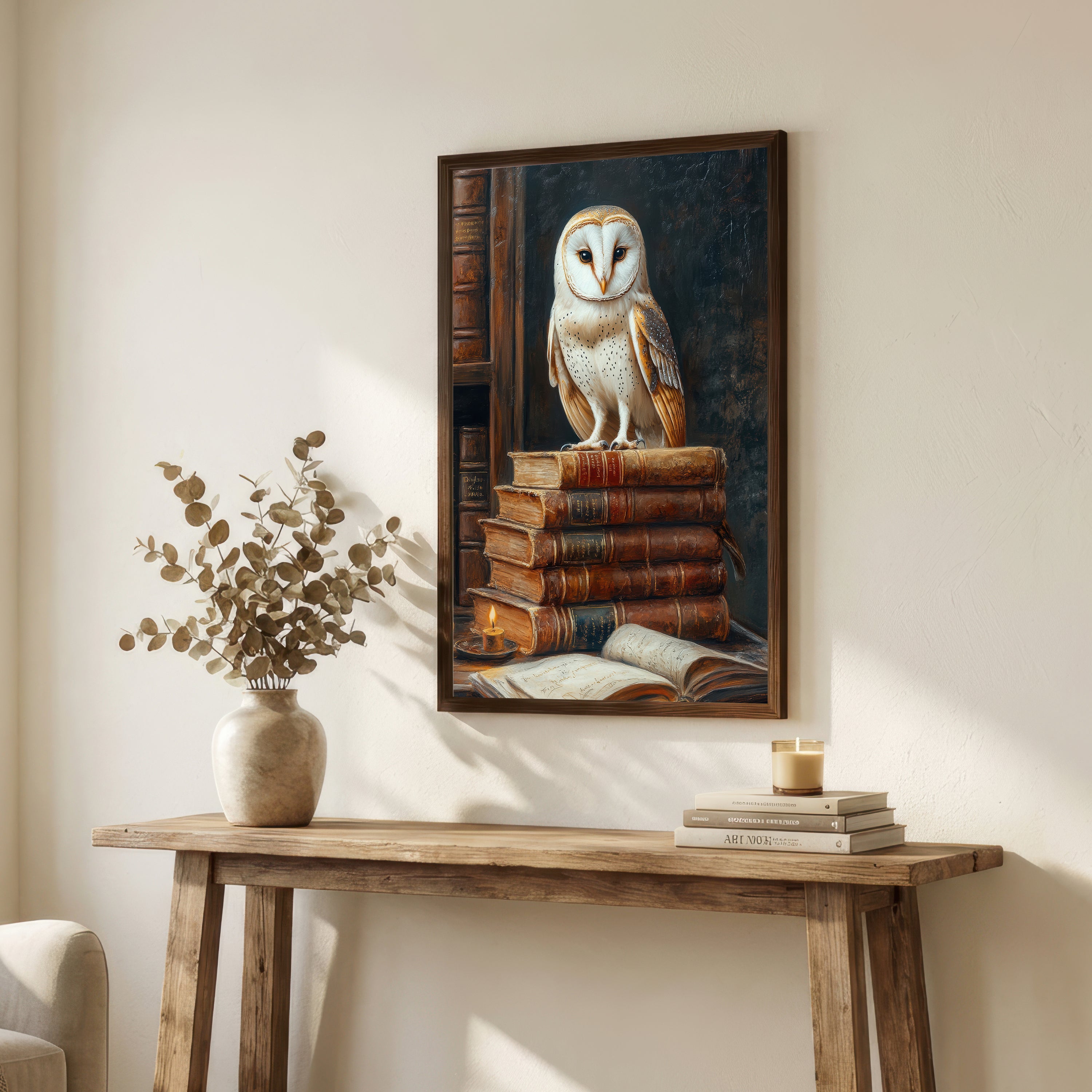 Barn Owl Dark Academia Art Print