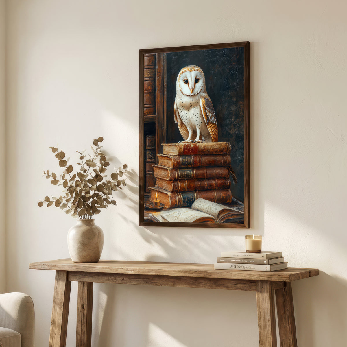 Barn Owl Dark Academia Art Print