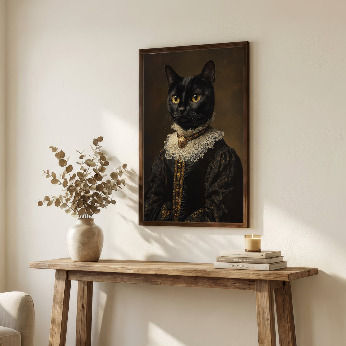 Regal Black Cat Gothic Art Print