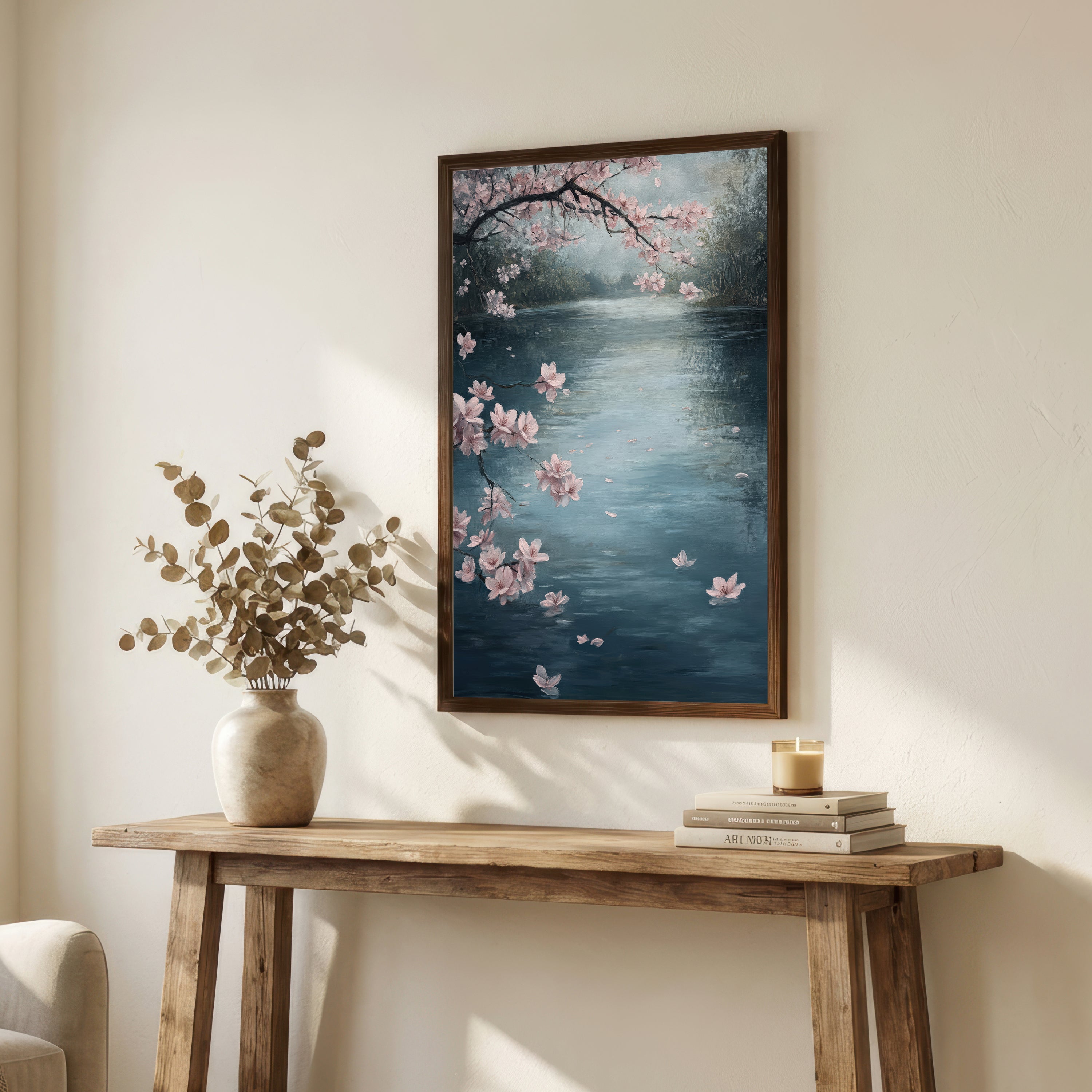 Sakura Blossom Pond Art Print