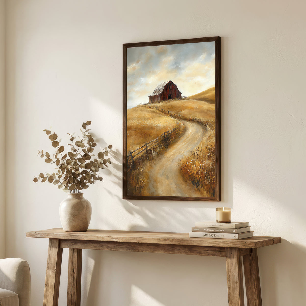 Rustic Barn Country Lane Art Print