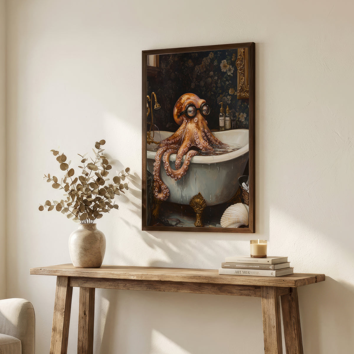 Spectacled Octopus Bathroom Art Print