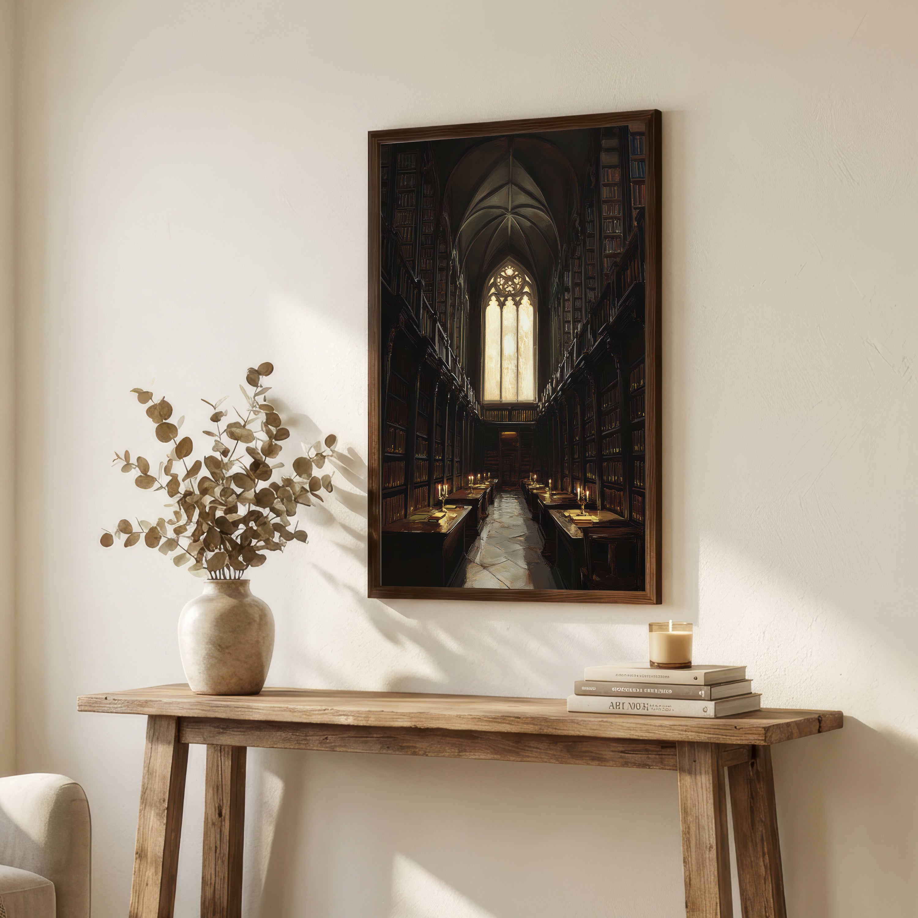 Gothic Library Dark Academia Art Print