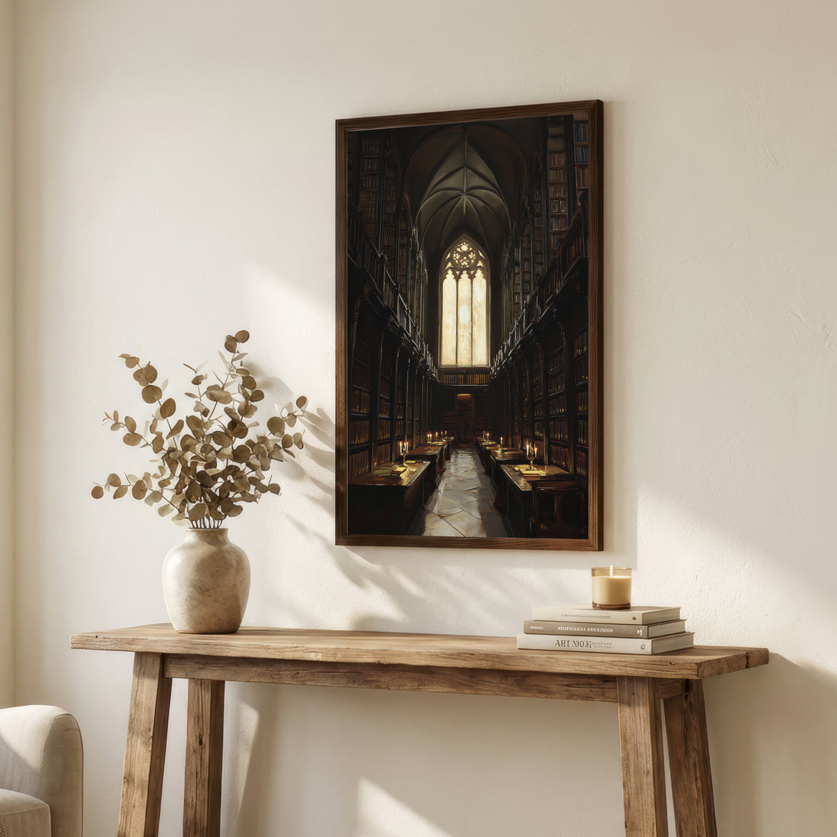 Gothic Library Dark Academia Art Print