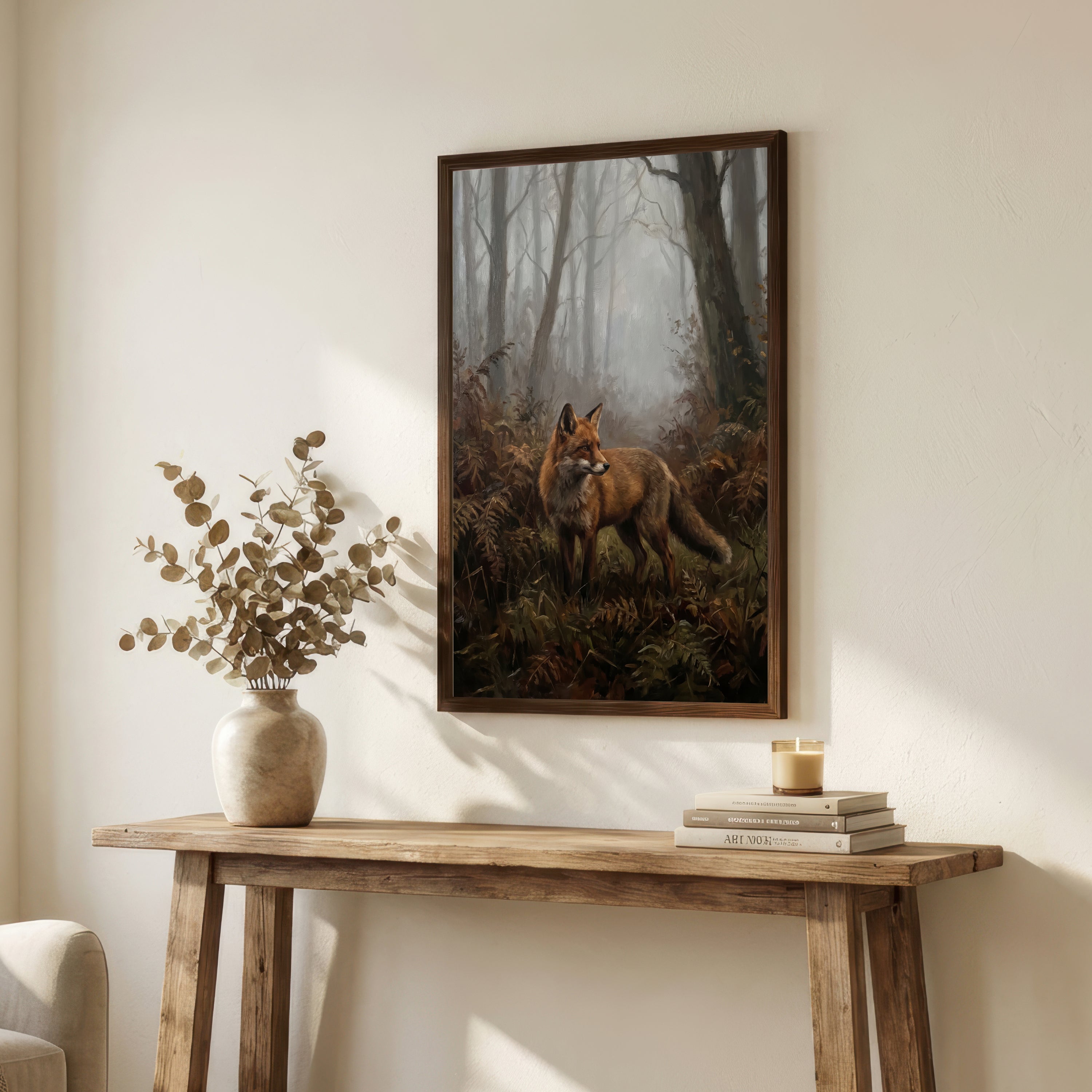 Misty Woodland Fox Art Print