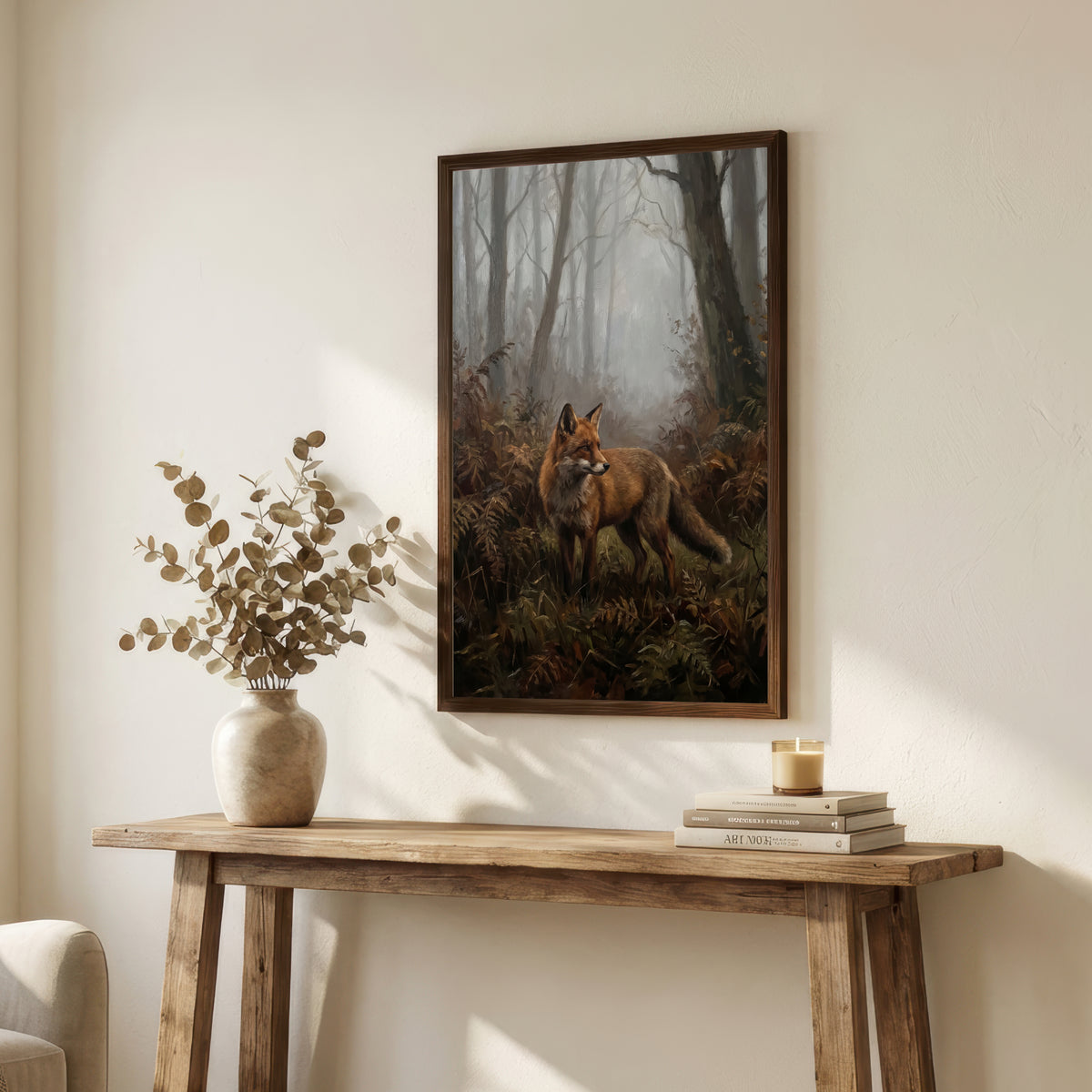 Misty Woodland Fox Art Print