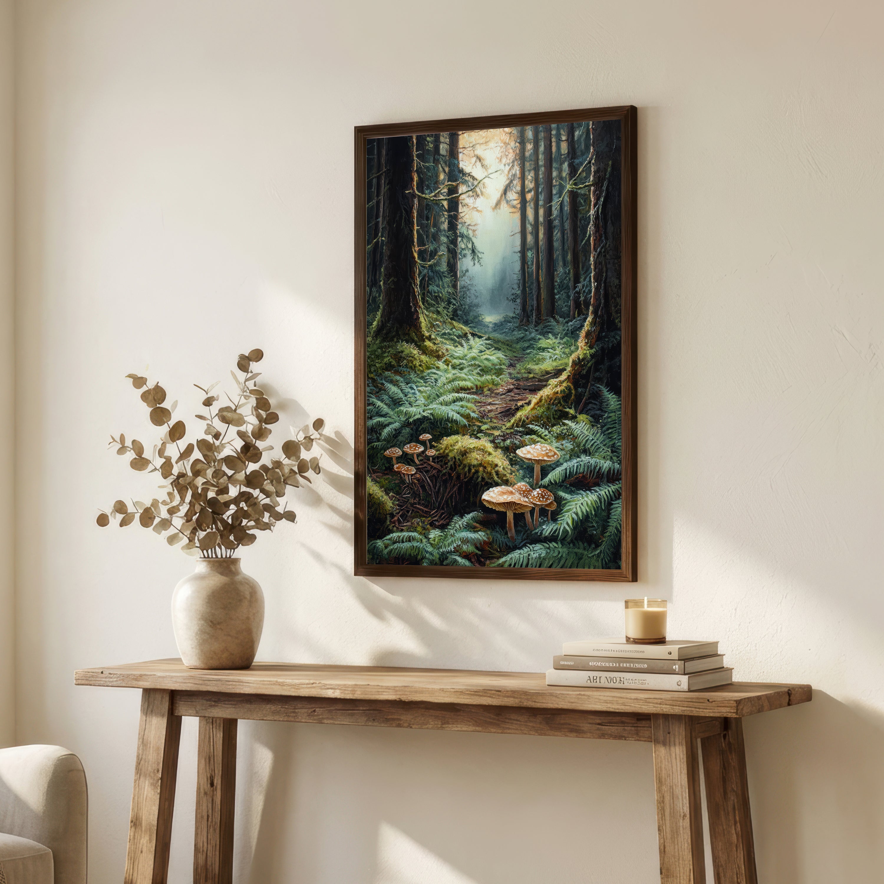 Mushroom Forest Landscape Art Print