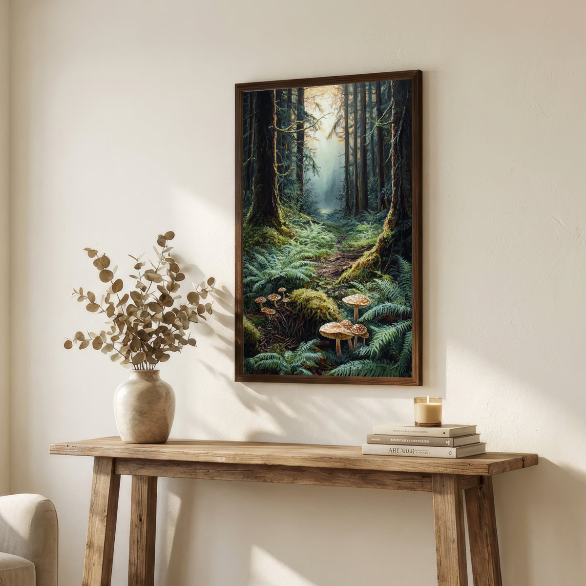 Mushroom Forest Landscape Art Print