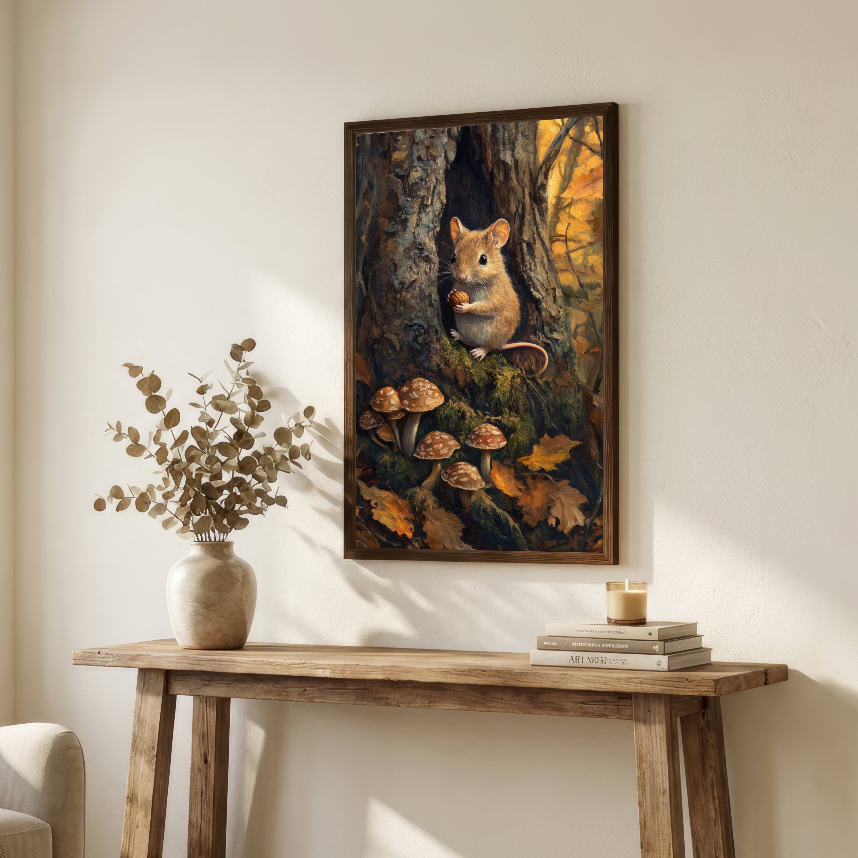 Woodland Mouse Acorn Art Print