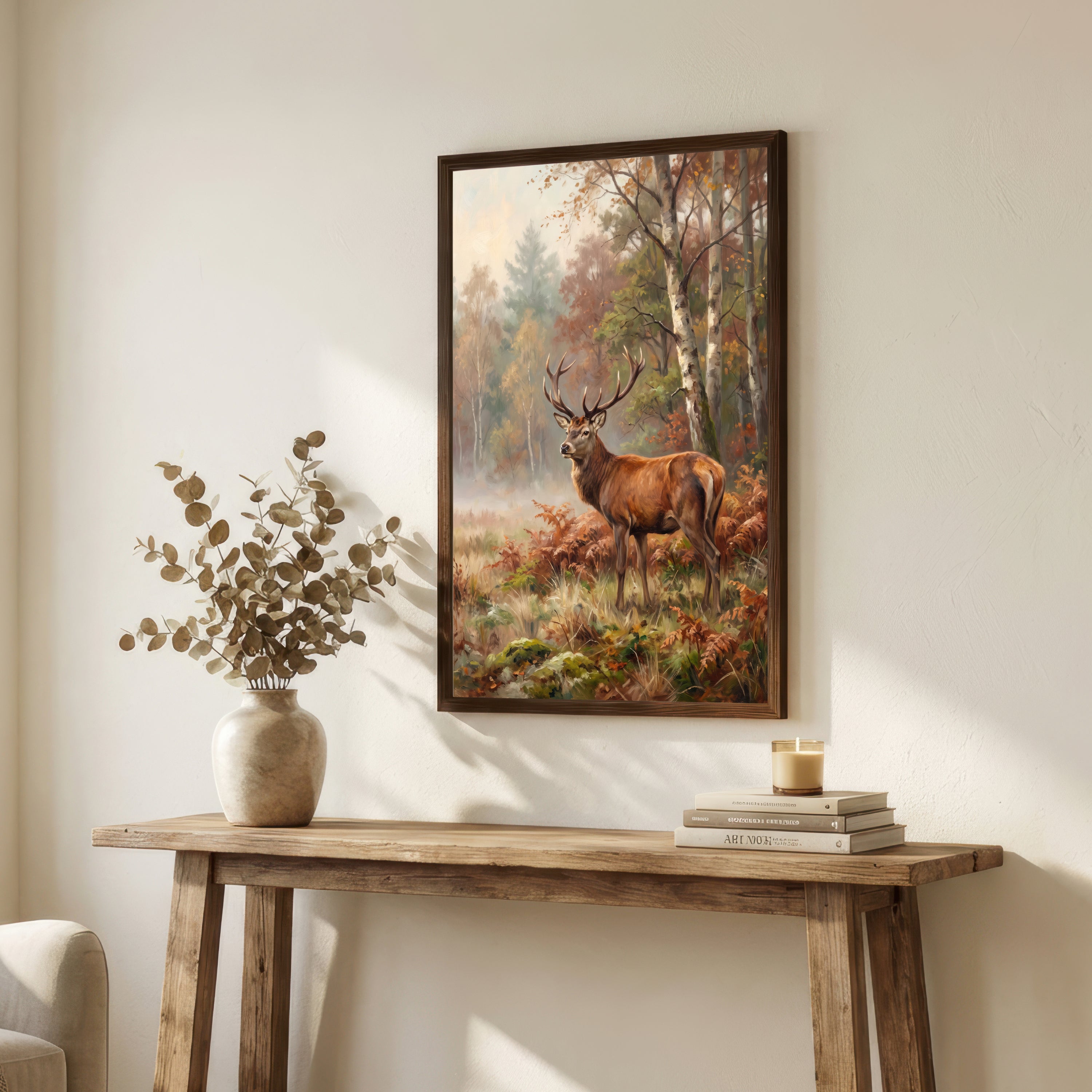 Autumn Stag Woodland Art Print