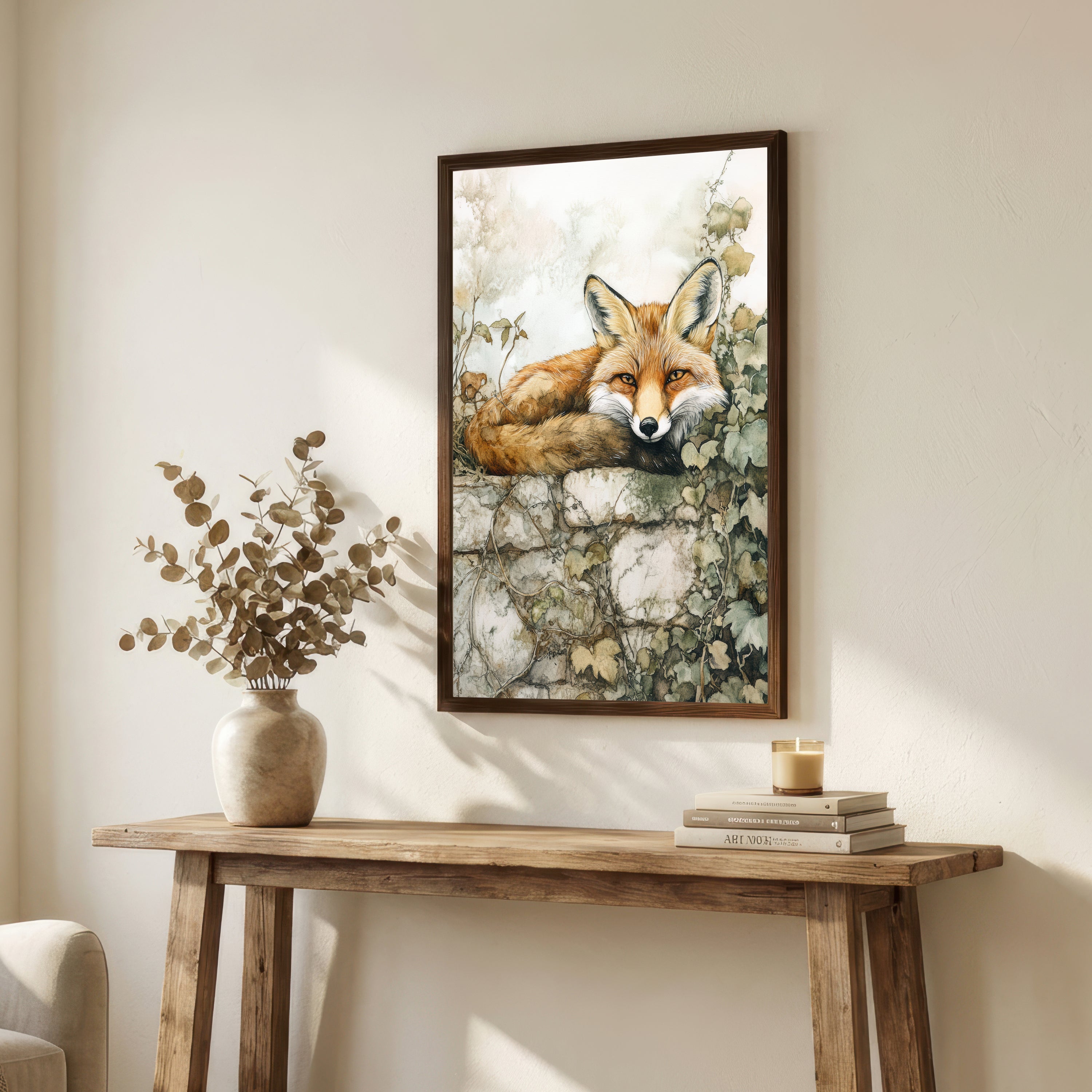 Resting Fox Woodland Art Print