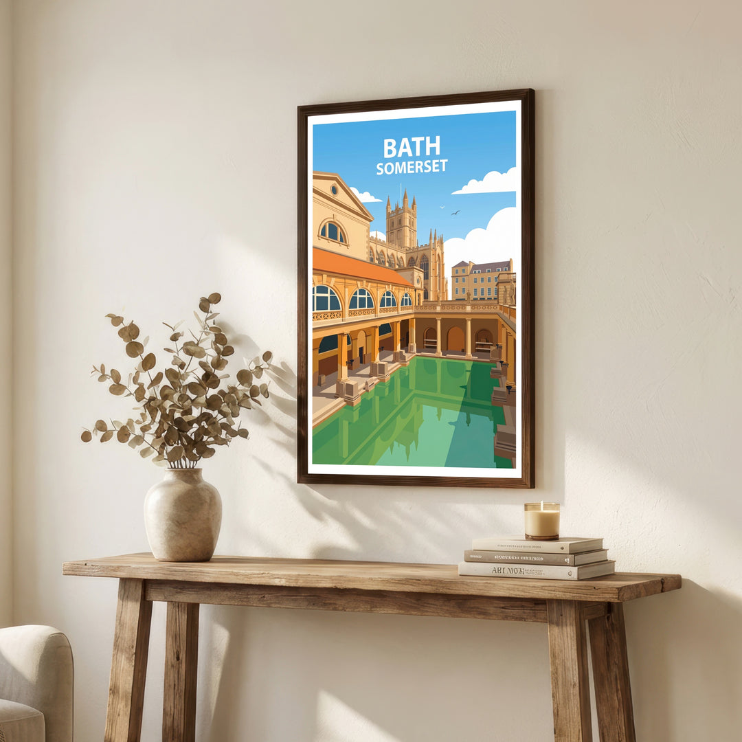 Bath Somerset Travel Poster Print: Georgian Architecture Wall Art