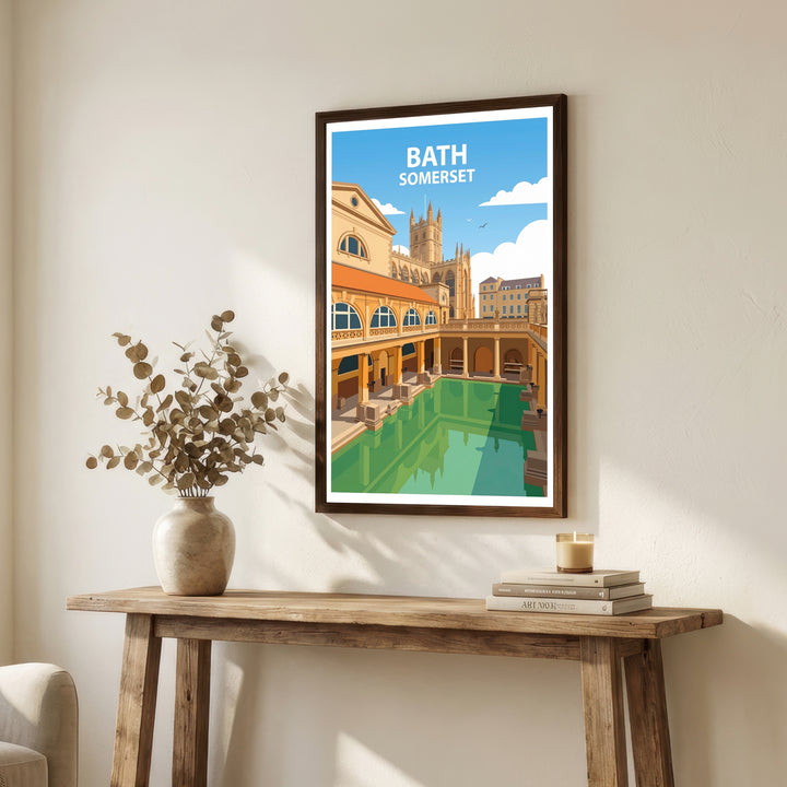 Bath Somerset Travel Poster Print: Georgian Architecture Wall Art