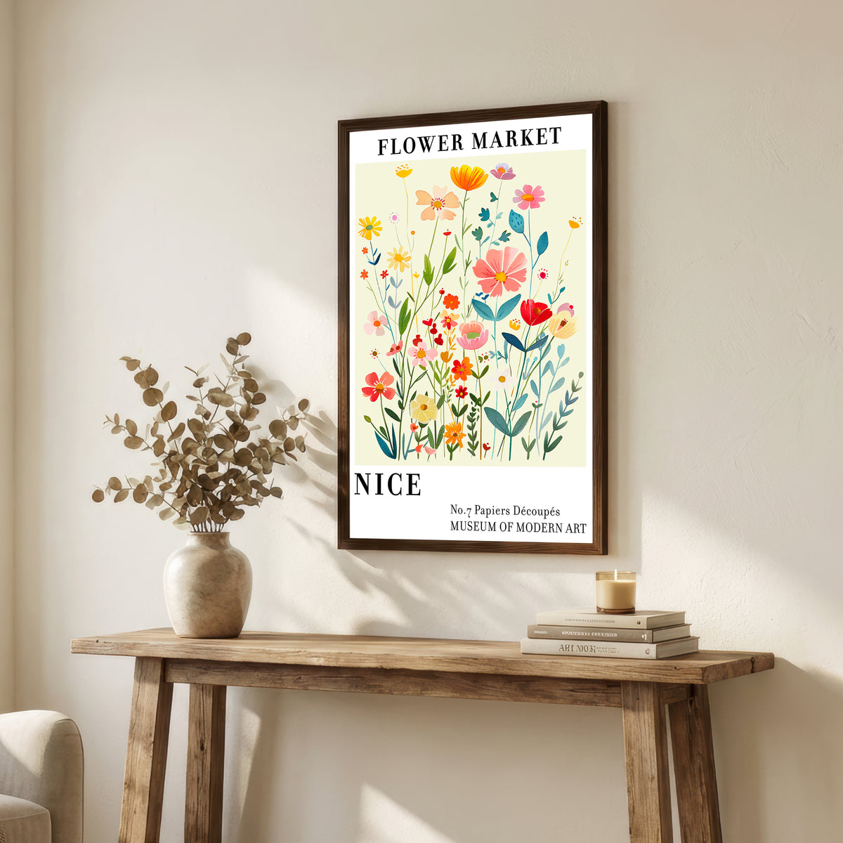Colourful Cut Paper Flower Art Print