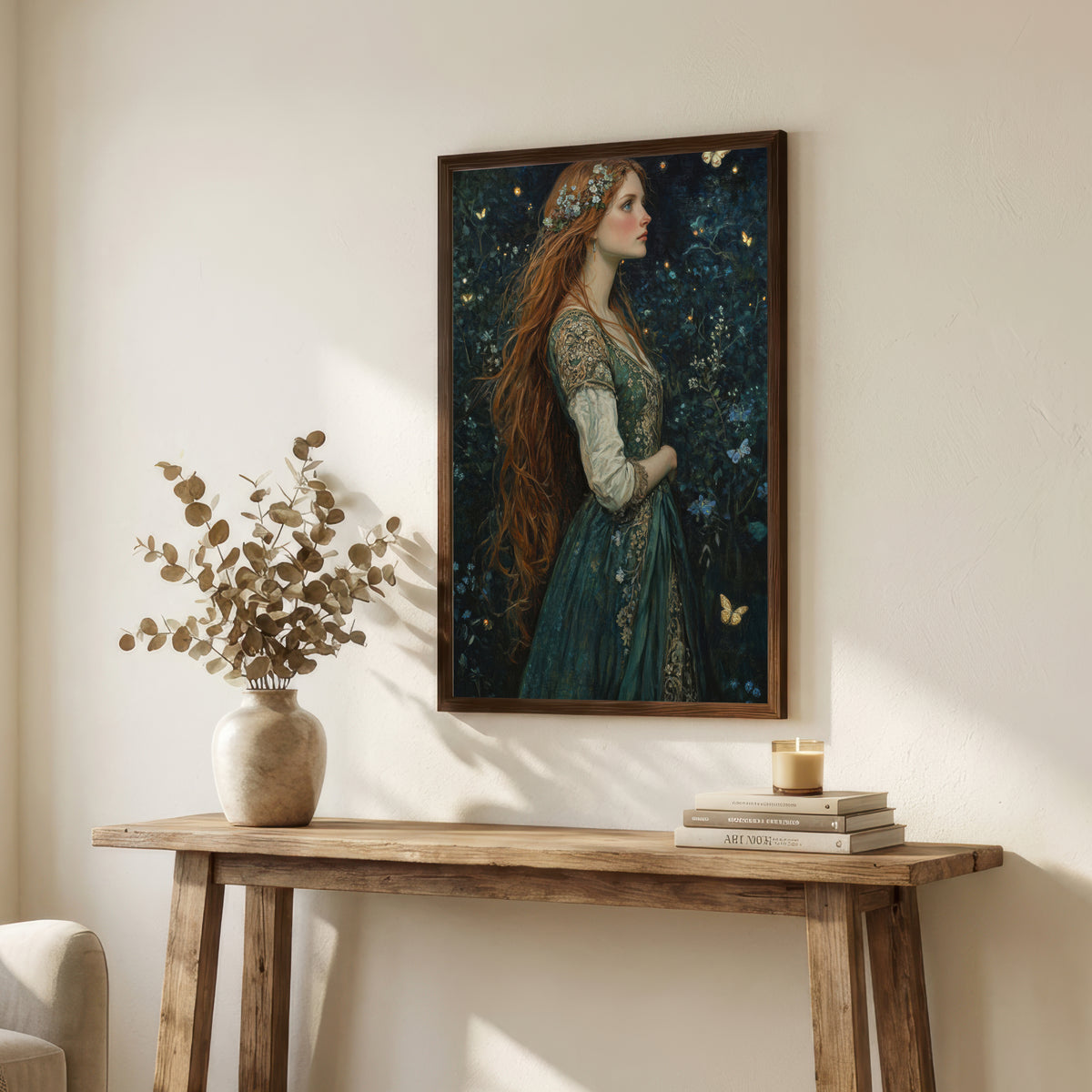 Pre-Raphaelite Enchanted Forest Woman Art Print