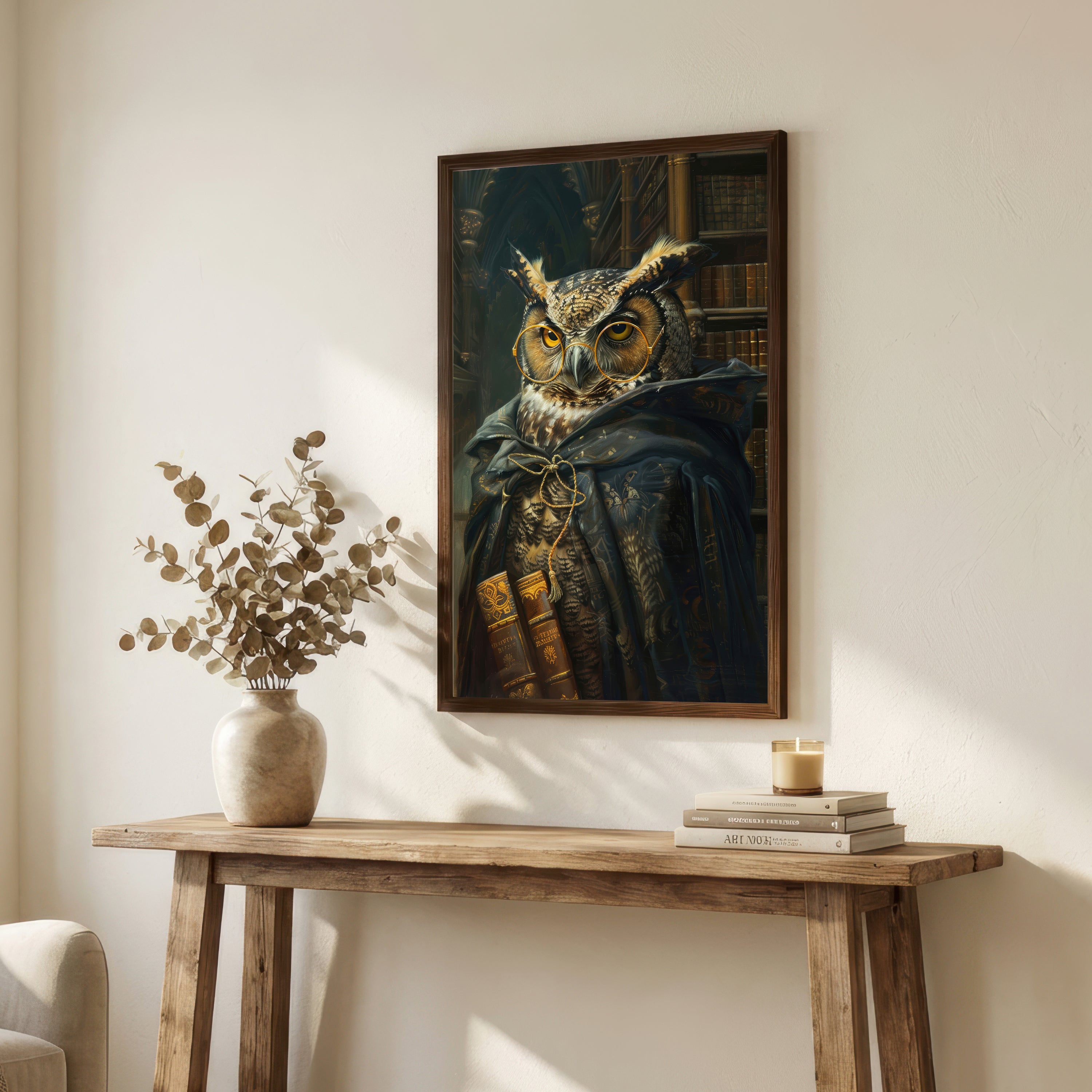 Wizard Owl Dark Academia Art Print